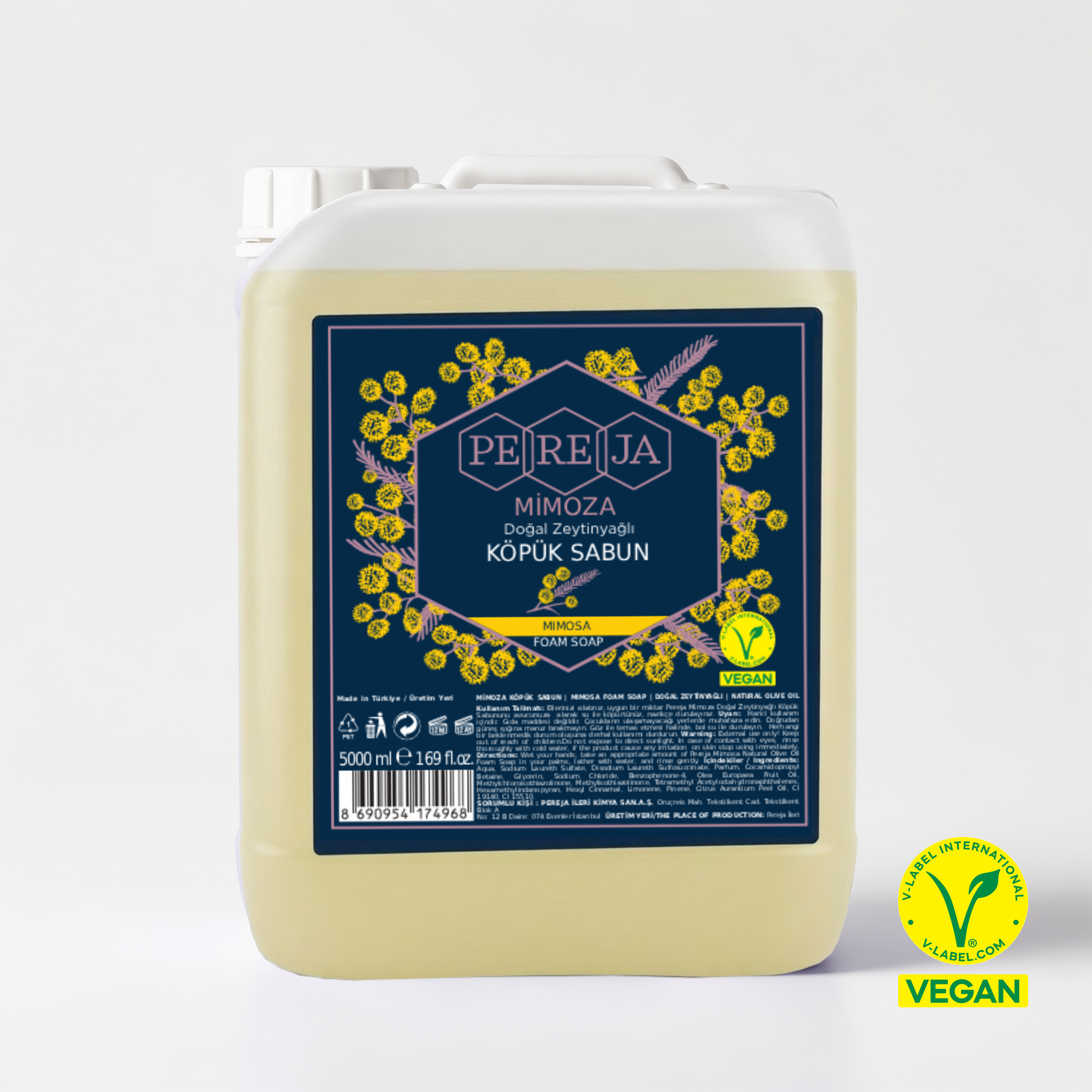 Pereja Mimoza Doğal Zeytinyağlı Köpük Sabun 5000 ml
