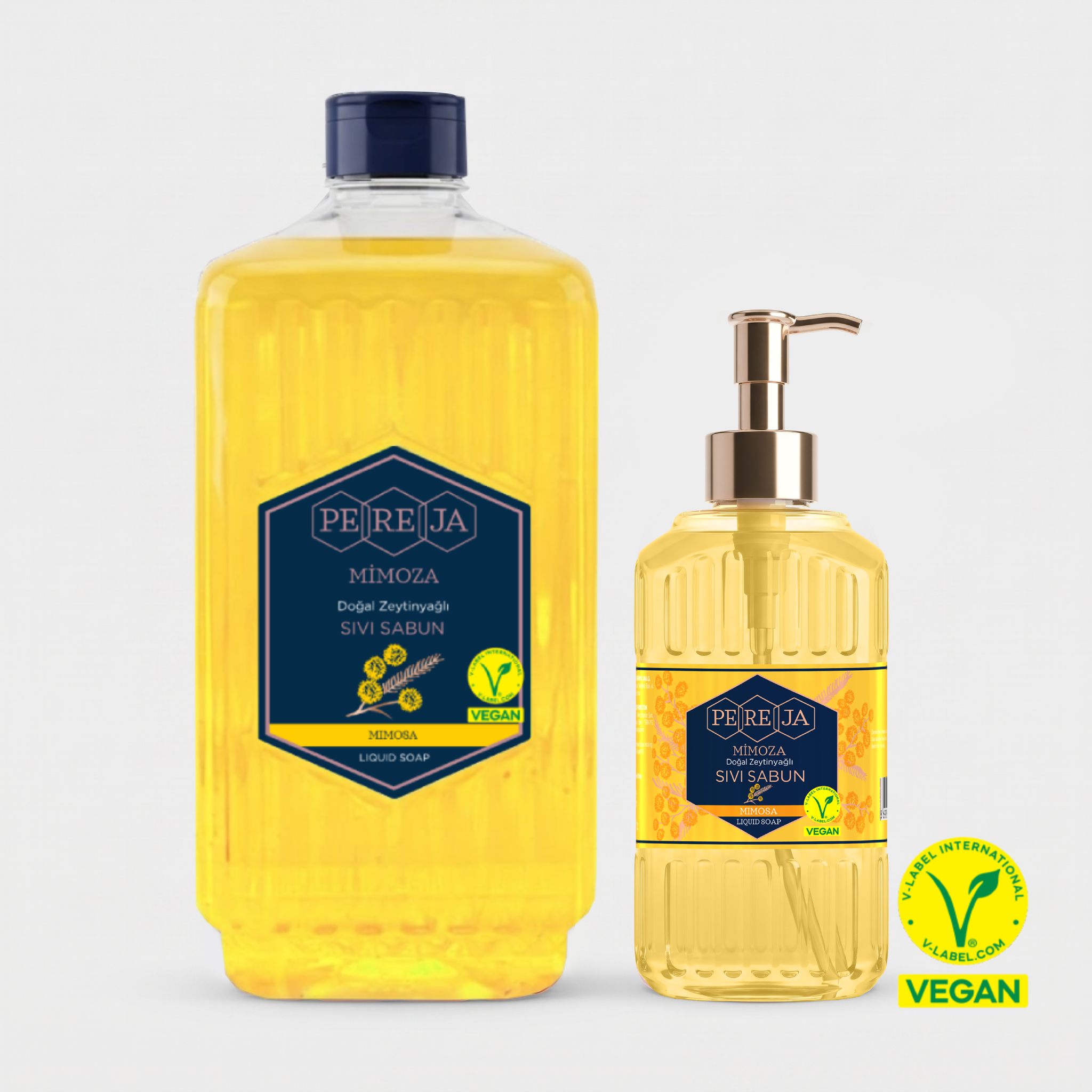 Pereja Mimoza Doğal Zeytinyağlı Sıvı Sabun 1500 ml + 500 ml Avantajlı Paket