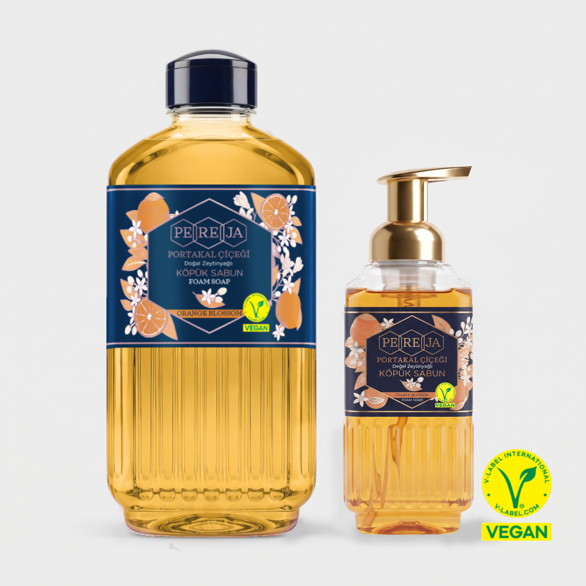 Pereja Portakal Çiçeği Doğal Zeytinyağlı Köpük Sabun 1000 ml + 500 ml Avantajlı Paket