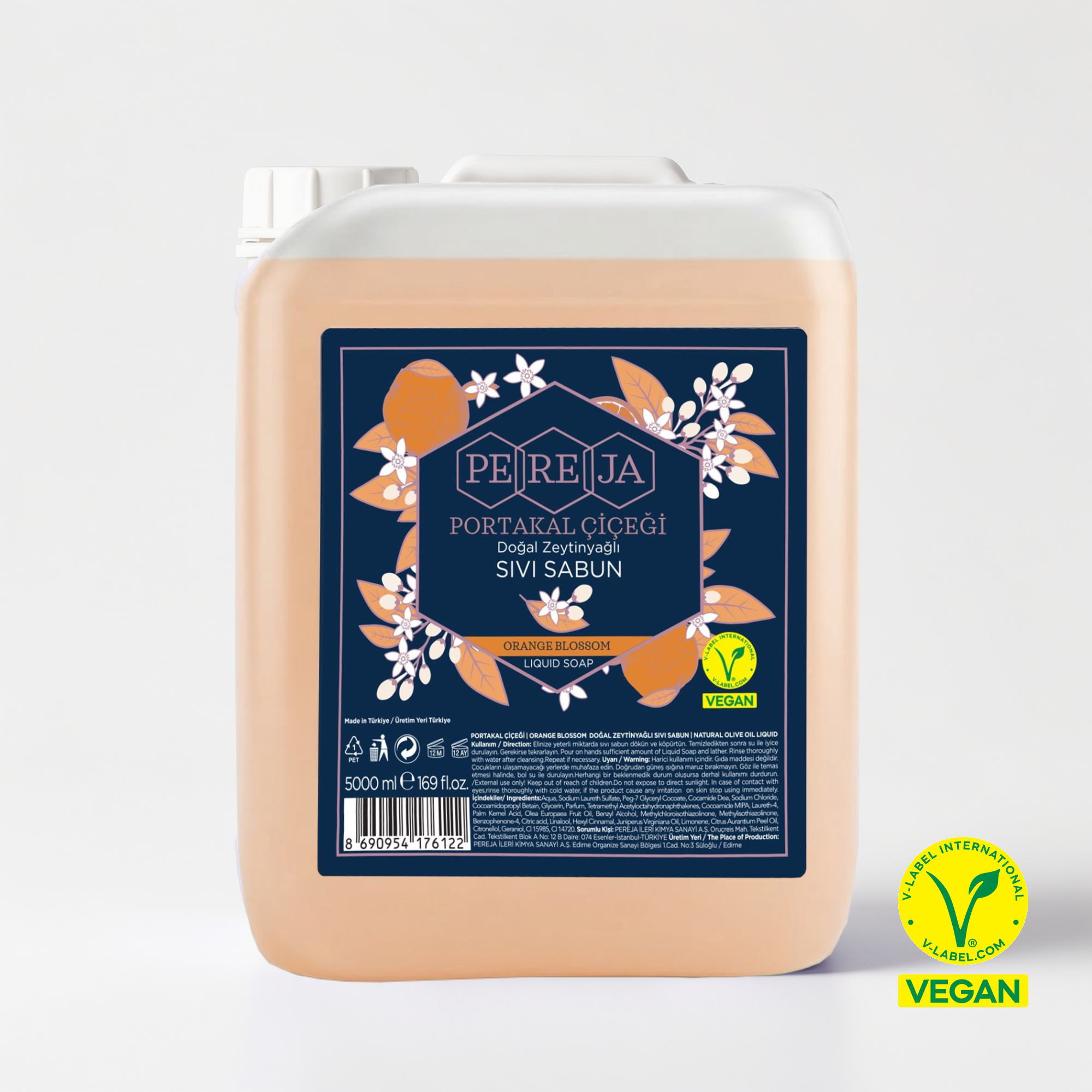 Pereja Portakal Çiçeği Doğal Zeytinyağlı Sıvı Sabun 5000 ml