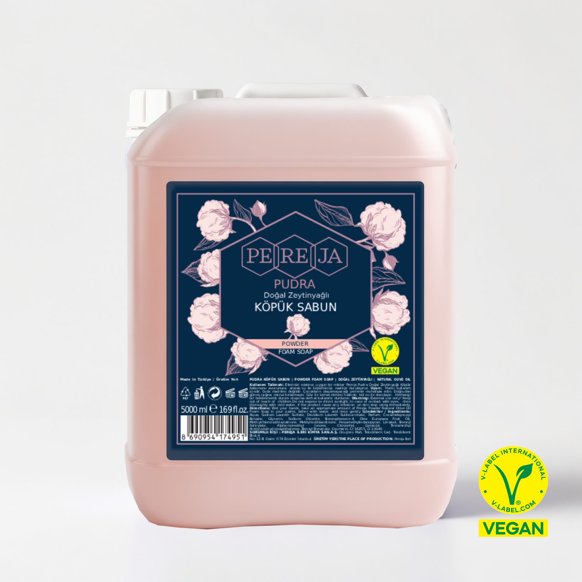 Pereja Pudra Doğal Zeytinyağlı Köpük Sabun 5000 ml