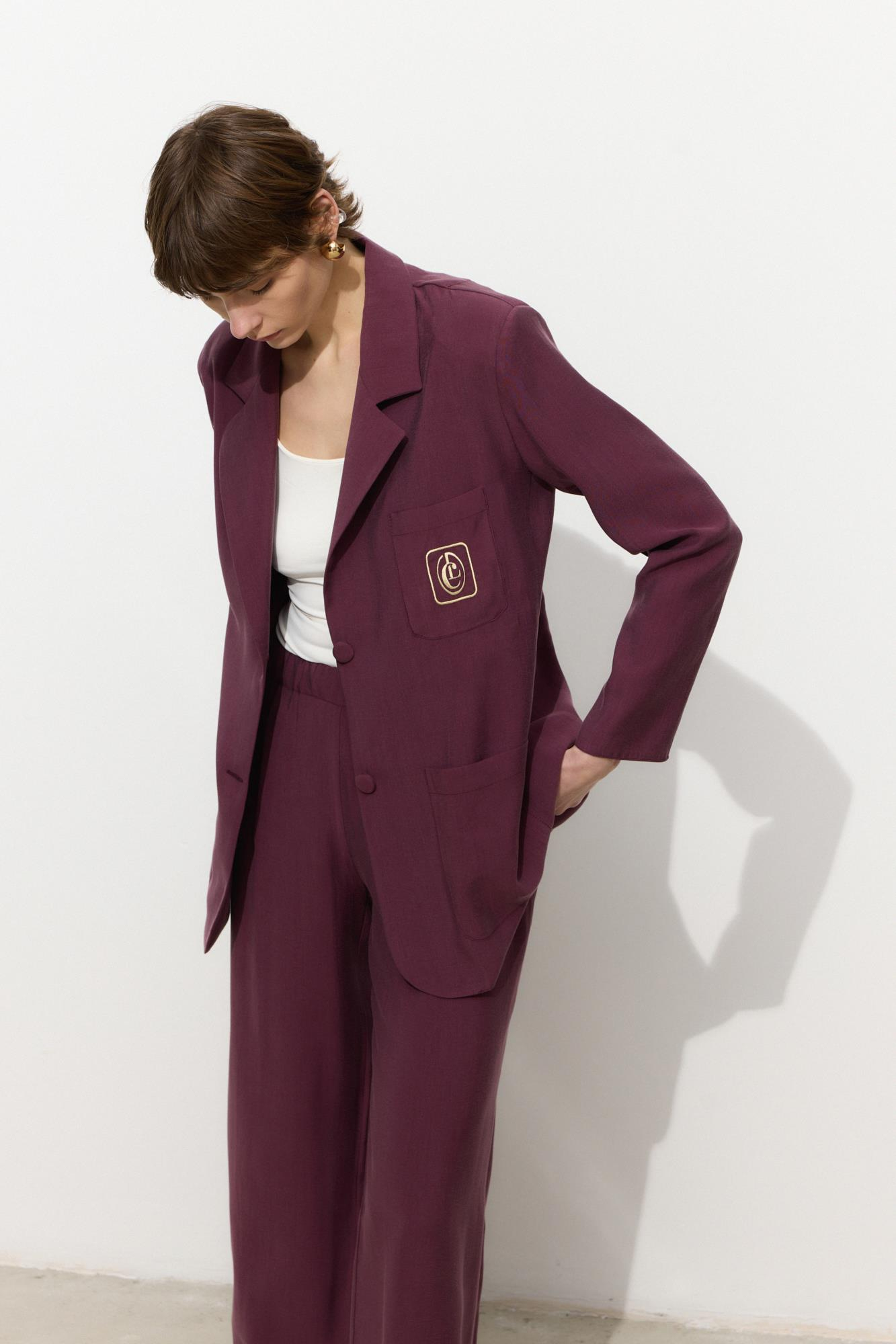 Mürdüm Tencel Ceket