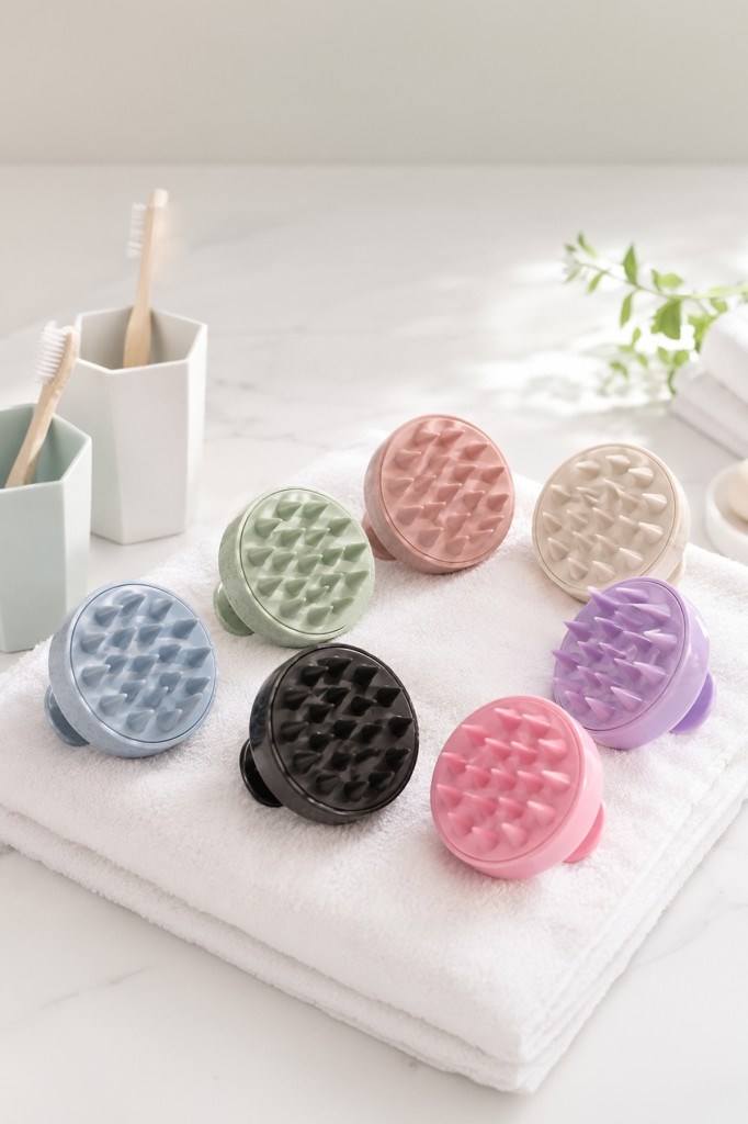 POP Beauty Saç Bakım Fırçası, Saç Derisine Masaj Yapan Şampuan Tarağı, Duş Fırçası (SİYAH) POPBeauty0003