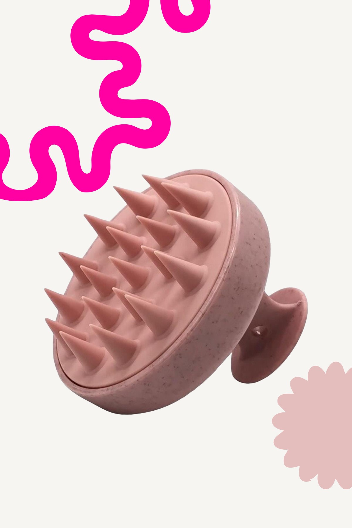 POP Beauty Saç Bakım Fırçası, Saç Derisine Masaj Yapan Şampuan Tarağı, Duş Fırçası (GÜL KURUSU) POPBeauty0005