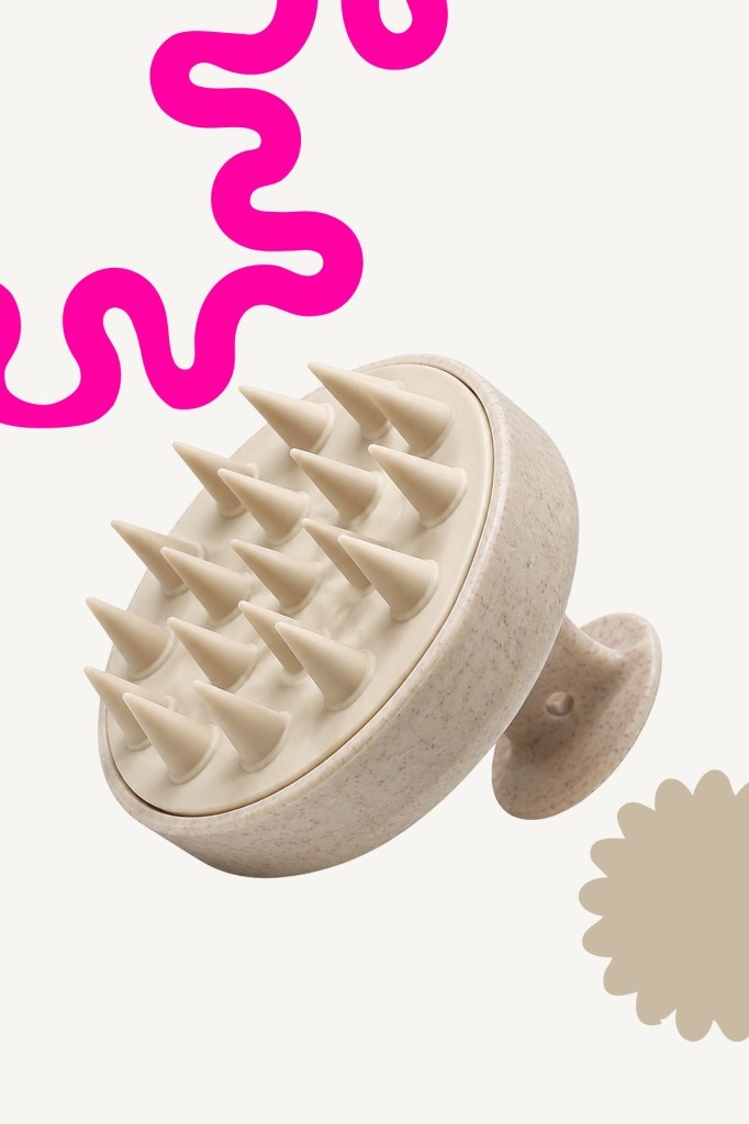 POP Beauty Saç Bakım Fırçası, Saç Derisine Masaj Yapan Şampuan Tarağı, Duş Fırçası (BEJ) POPBeauty0007