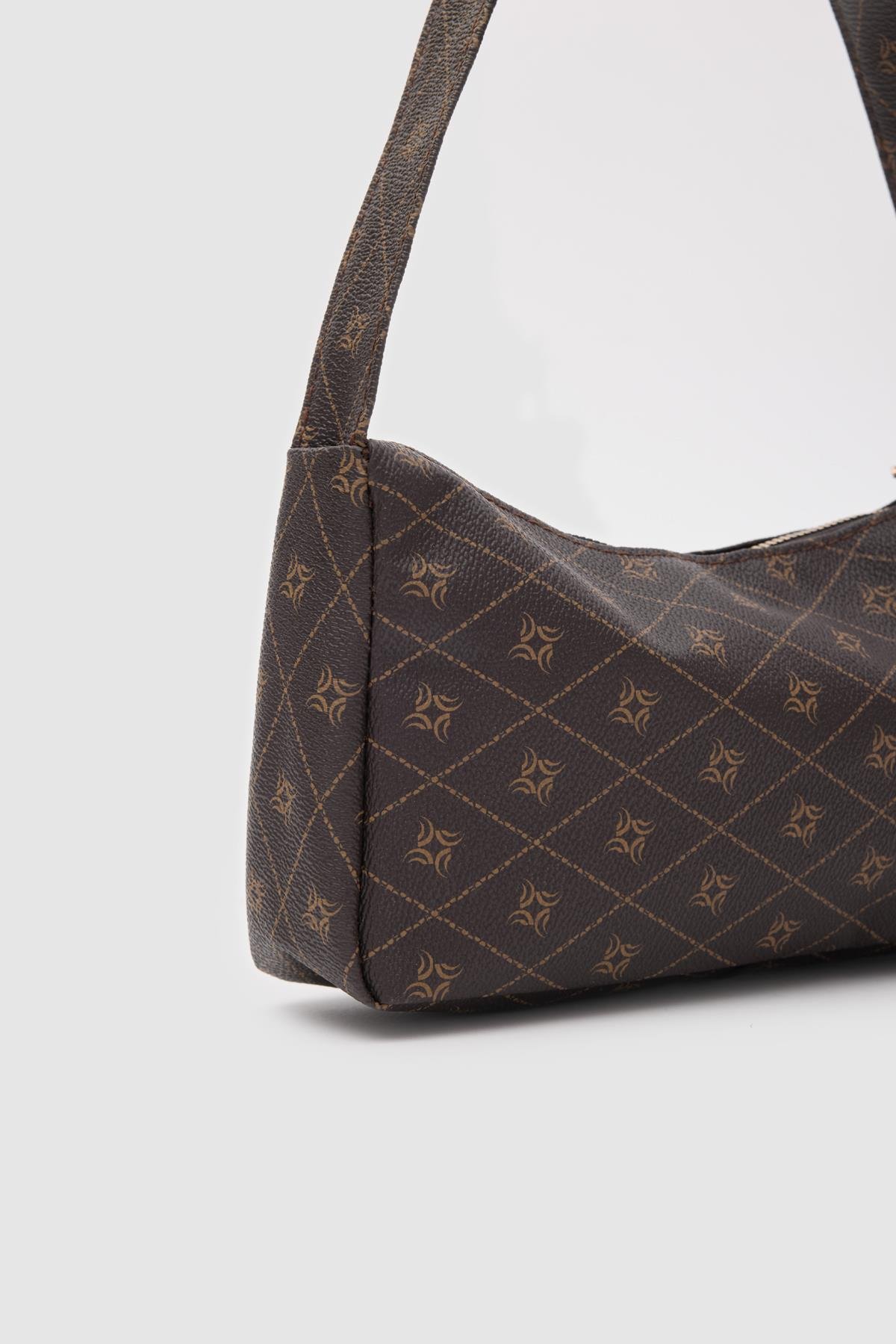 Basic Baget Çanta Casper Monogram Kahverengi