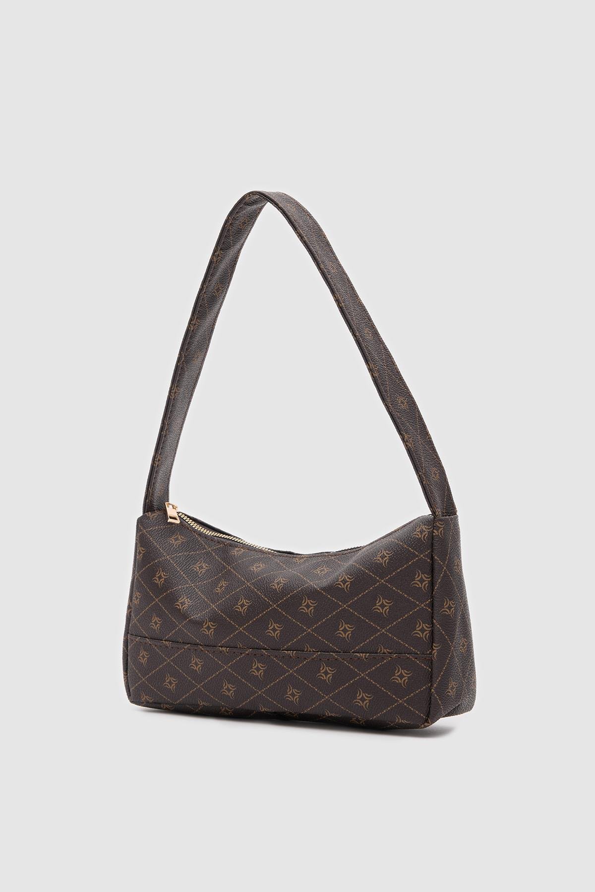 Basic Baget Çanta Casper Monogram Kahverengi