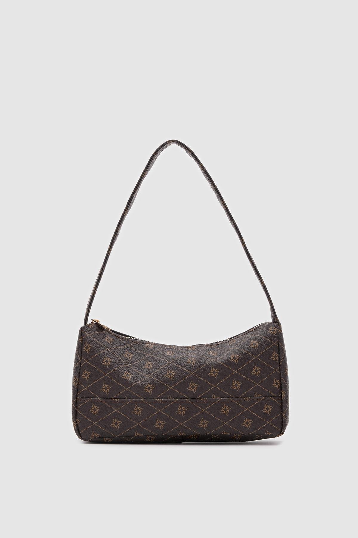 Basic Baget Çanta Casper Monogram Kahverengi