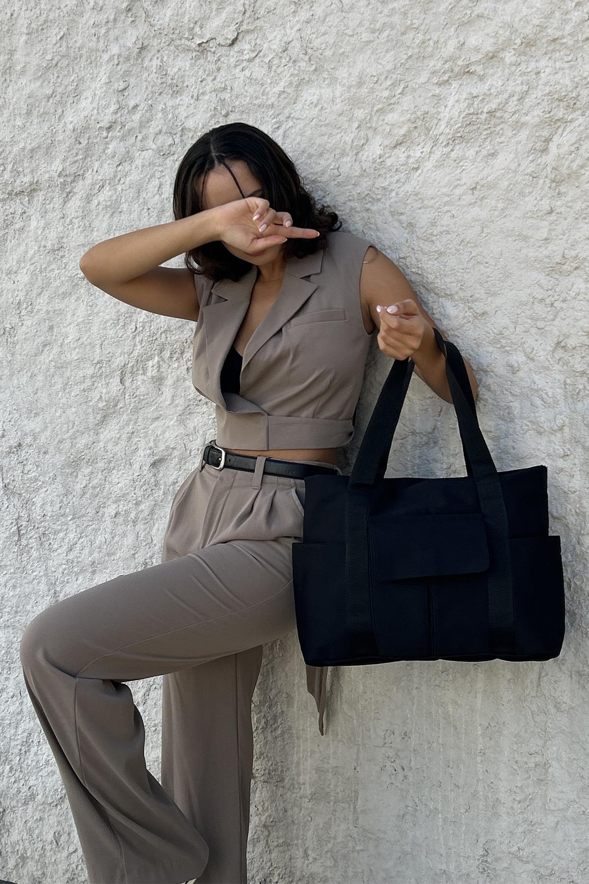 Bigger Cepli Tote Çanta Pettit Siyah
