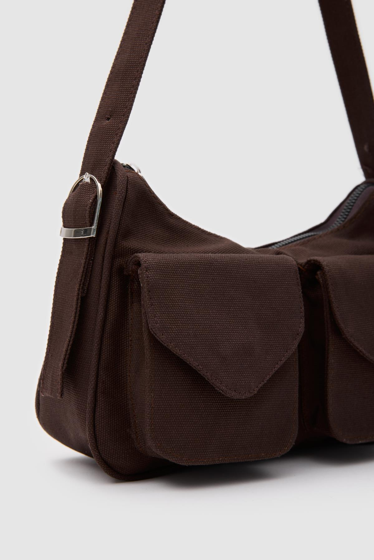 Billie Cepli Baget Çanta Acı Kahve