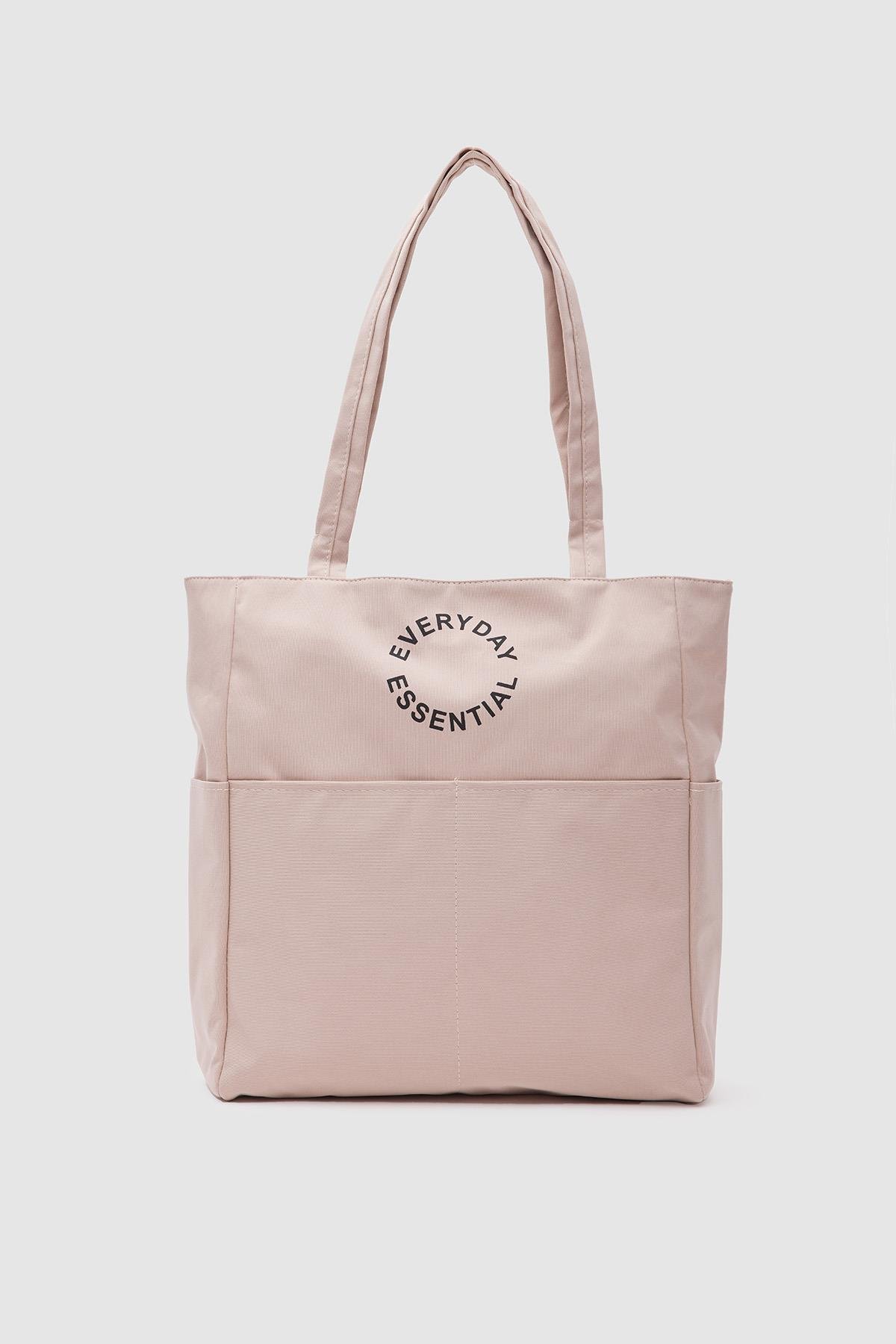 Bondit Kumaş Shopper Bag Kenza Krem