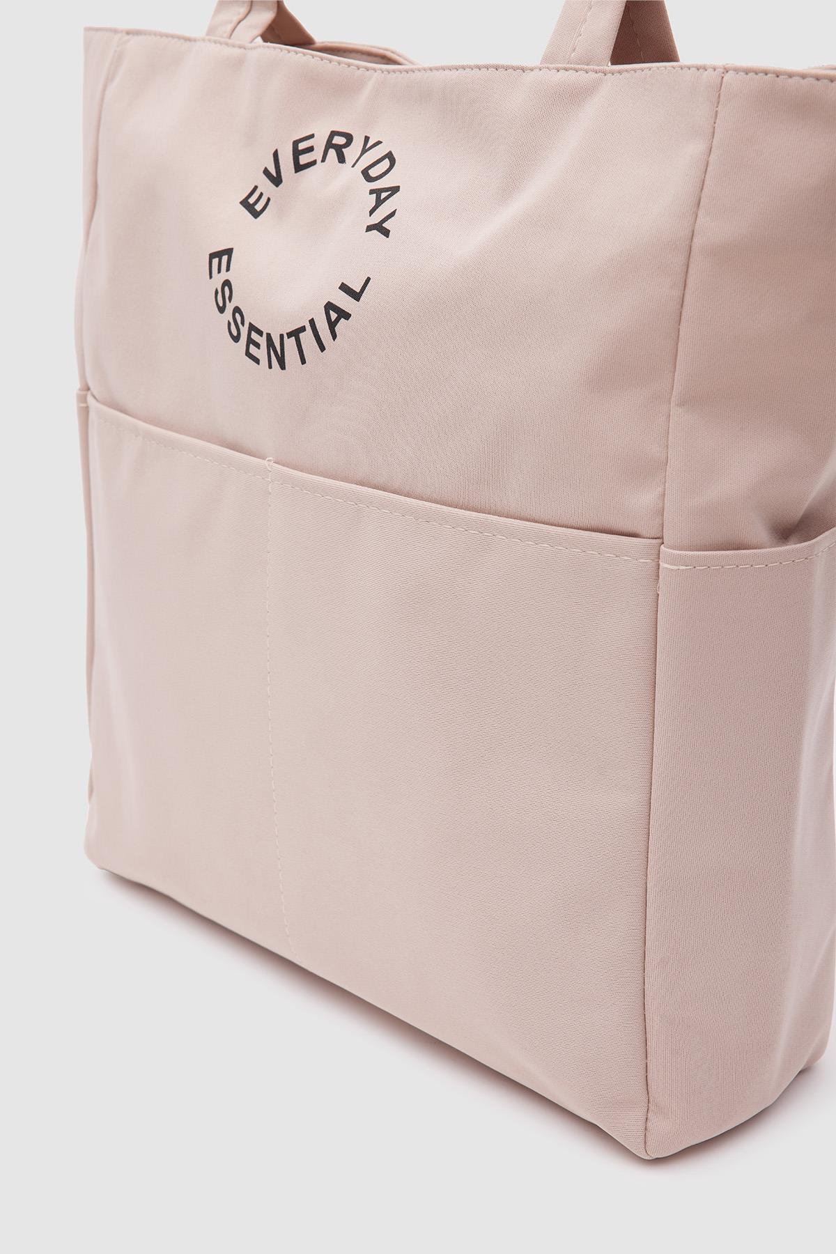 Bondit Kumaş Shopper Bag Kenza Krem