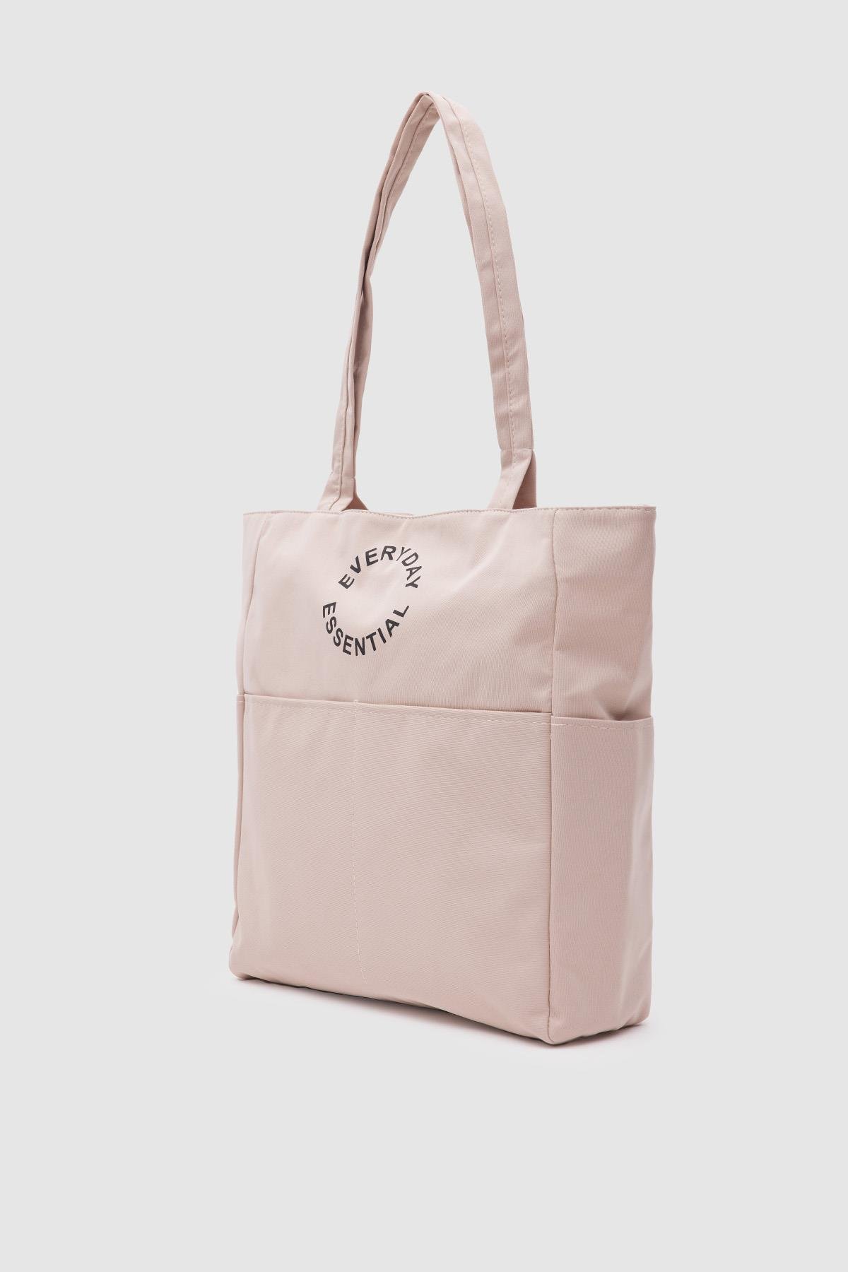 Bondit Kumaş Shopper Bag Kenza Krem
