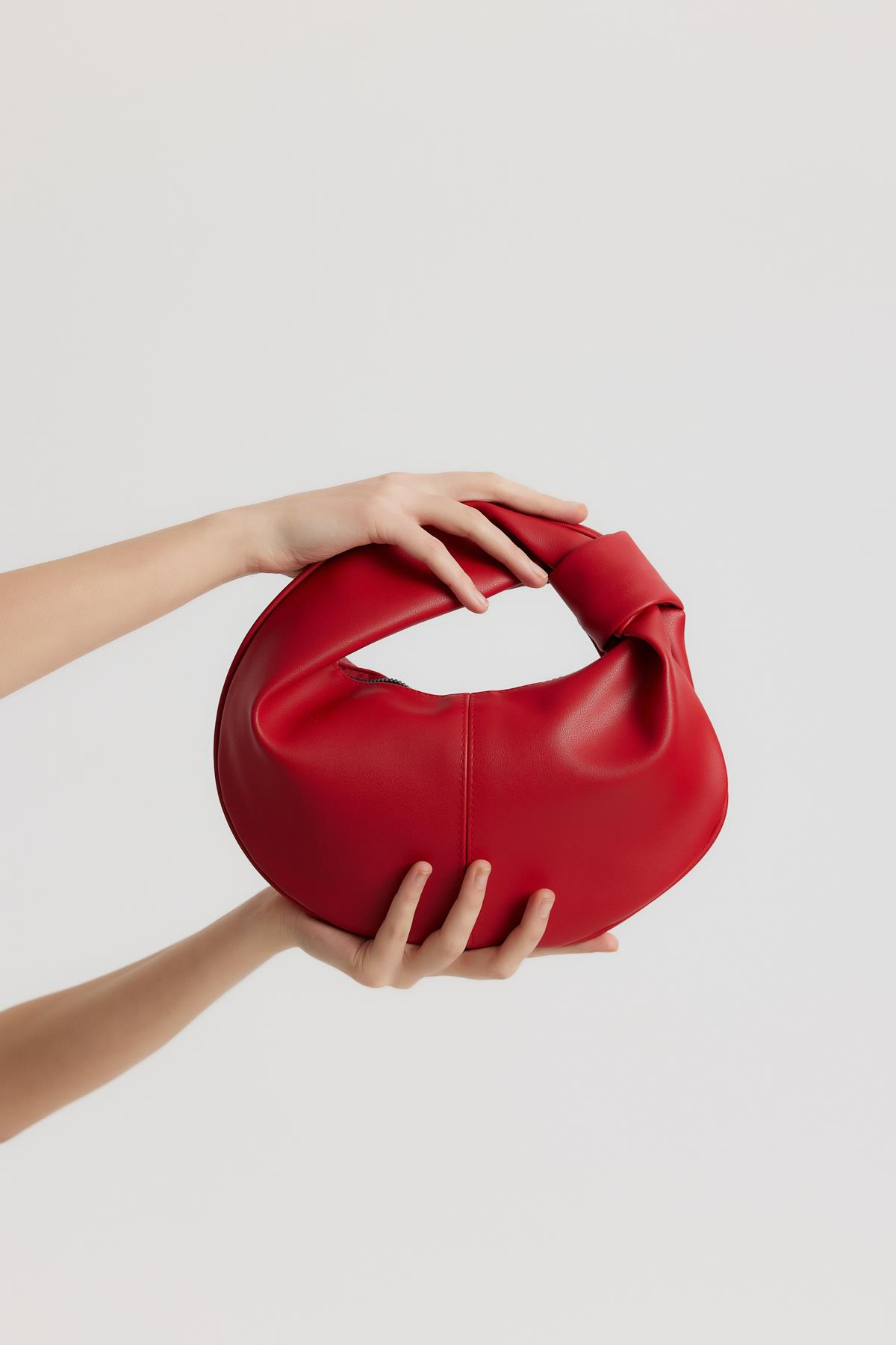 Düğümlü Kadın Baget Çanta Capsule Kırmızı