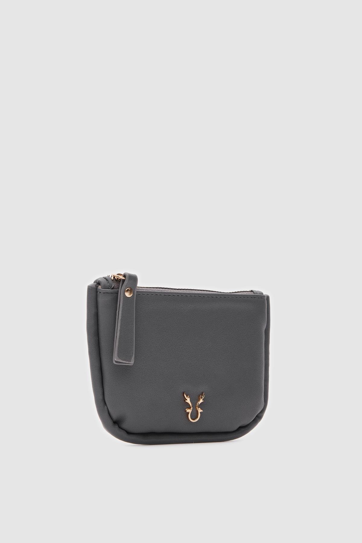 Figürlü Bozuk Para Cüzdanı Mika Antrasit