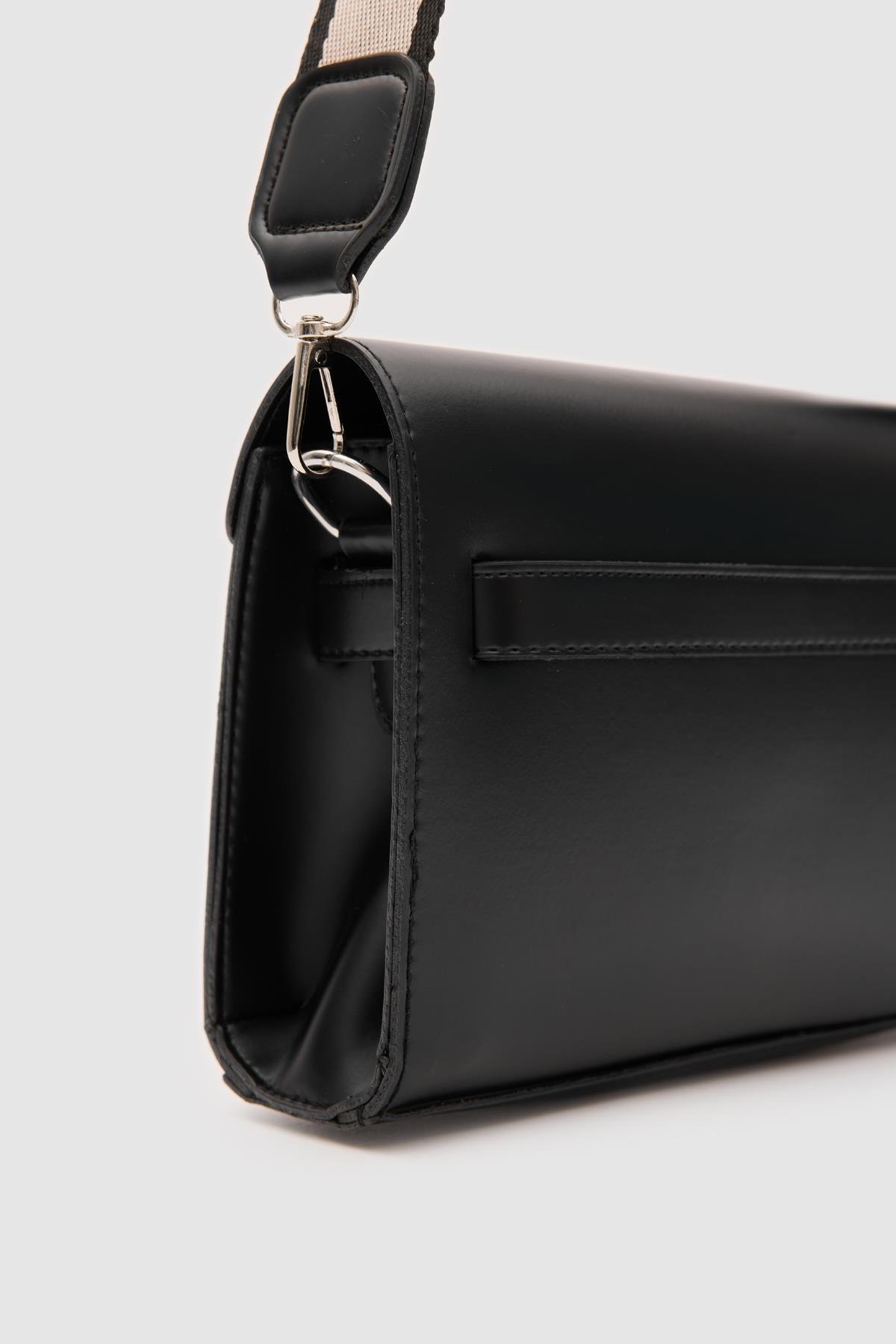 Kelly Kilitli Clutch Bag Siyah