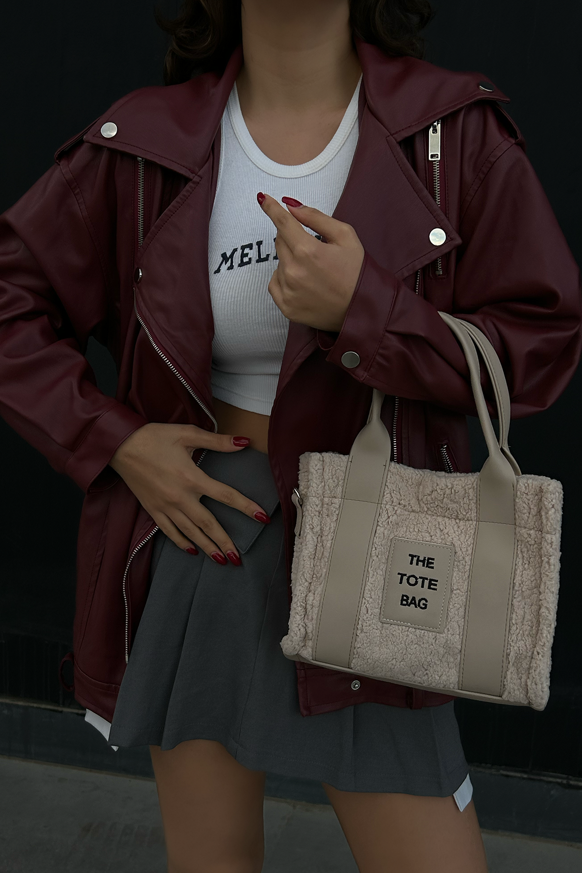Kürklü Kadın Tote Bag Magnus Bej