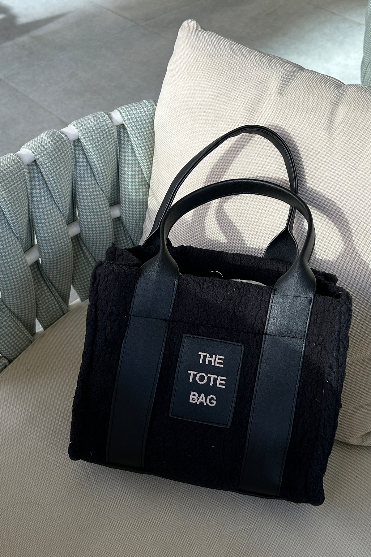 Kürklü Kadın Tote Bag Magnus Siyah