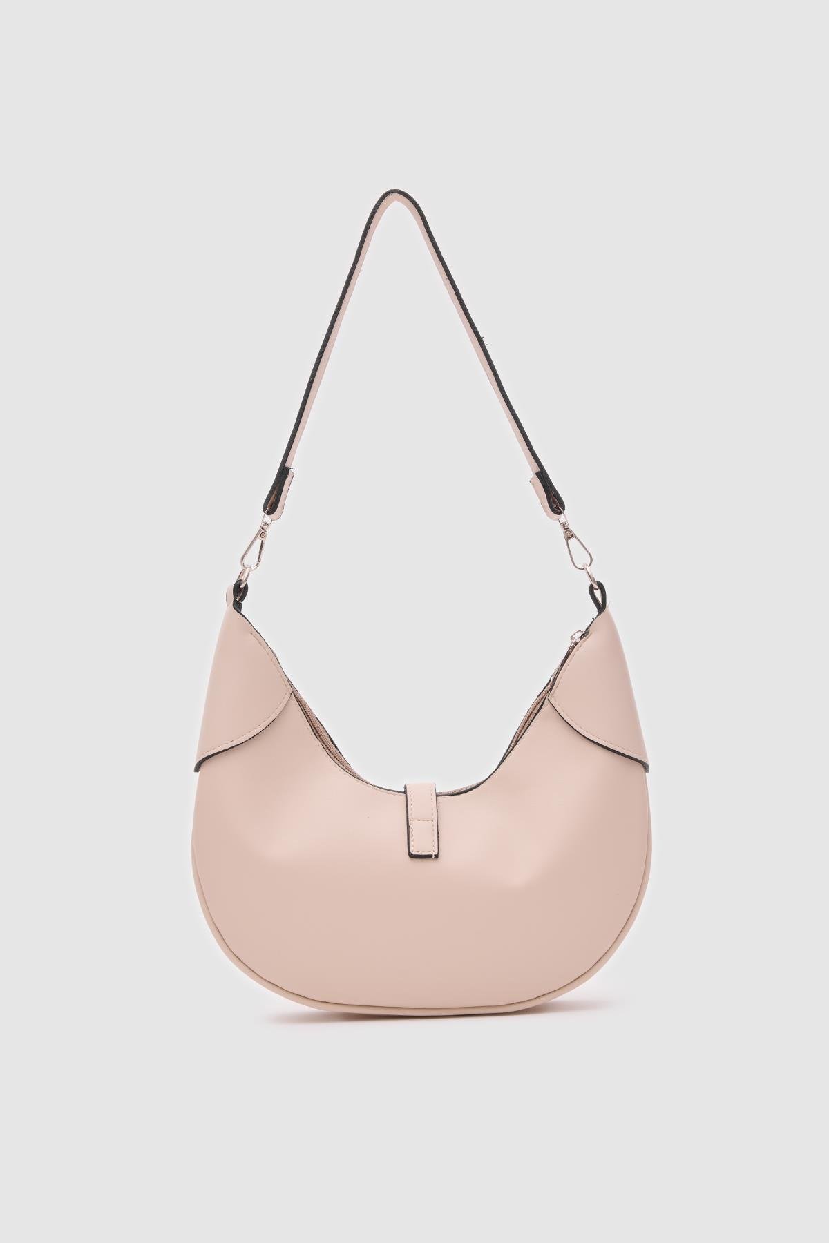 Oval Baget Çanta Suzu Krem