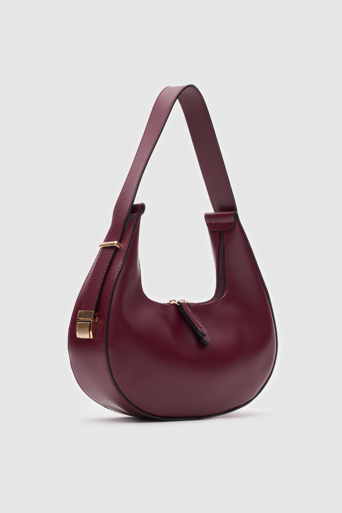 Oval Omuz Çantası Snow Bordo