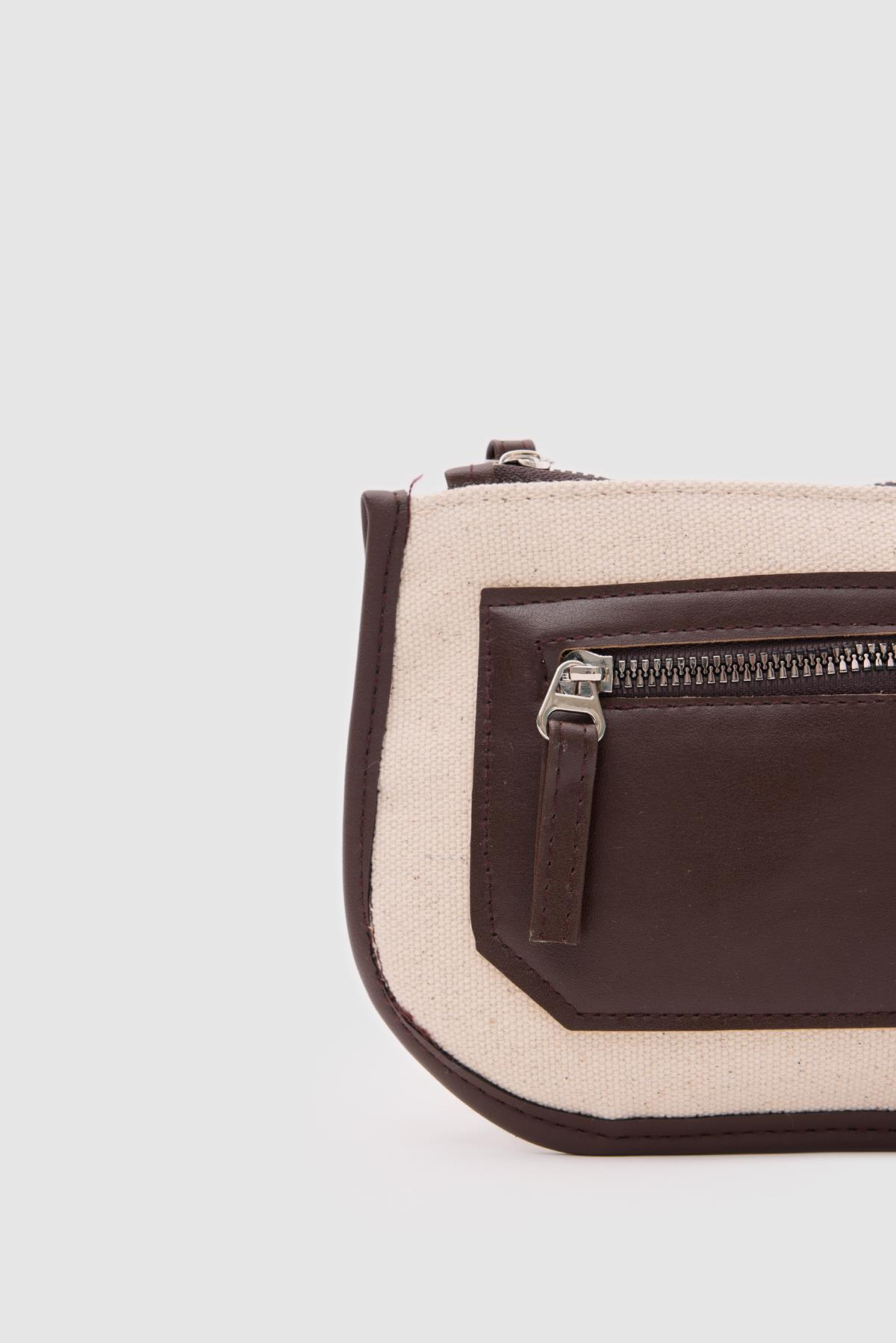 Papi Kanvas Clutch Cüzdan Kahve