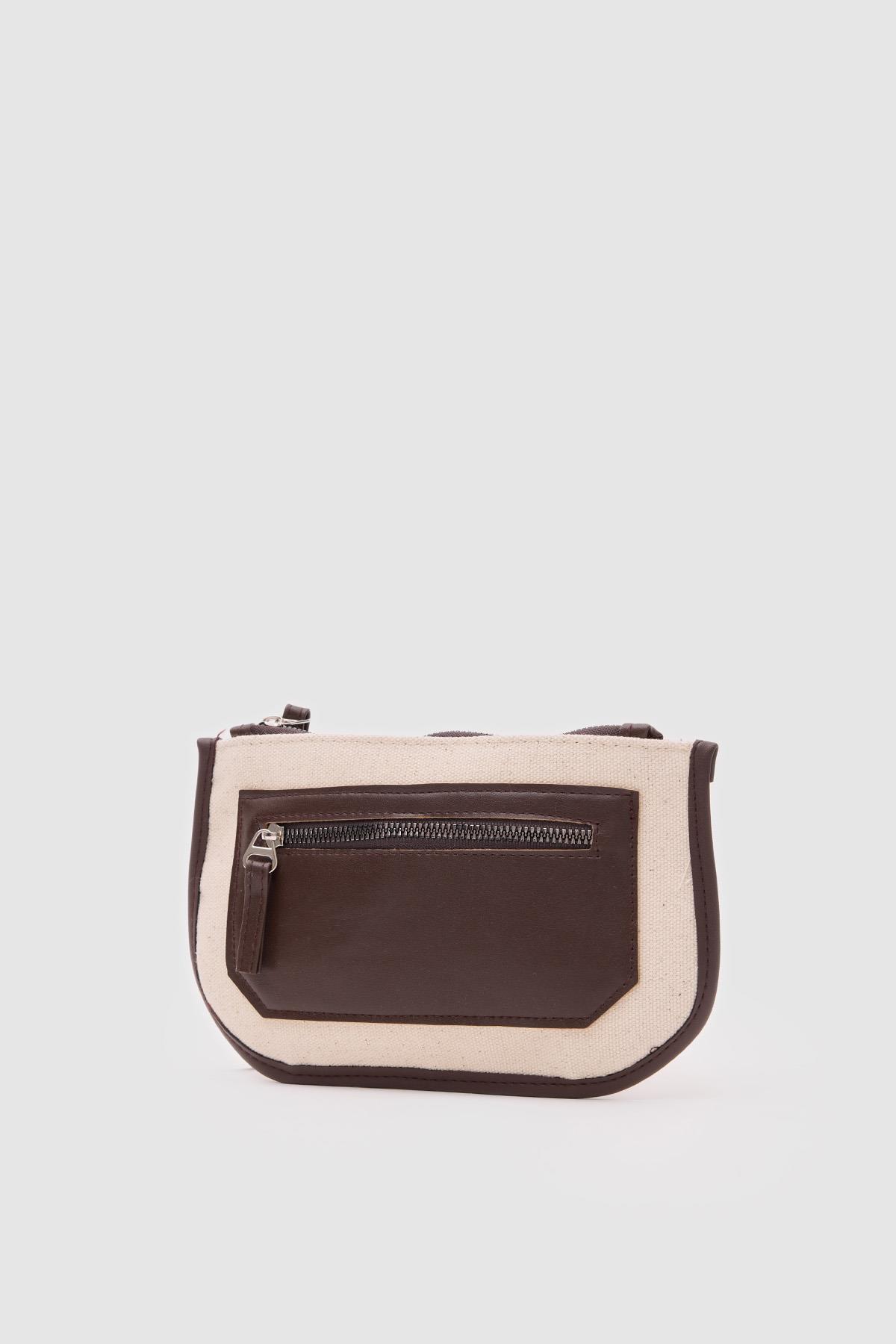Papi Kanvas Clutch Cüzdan Kahve