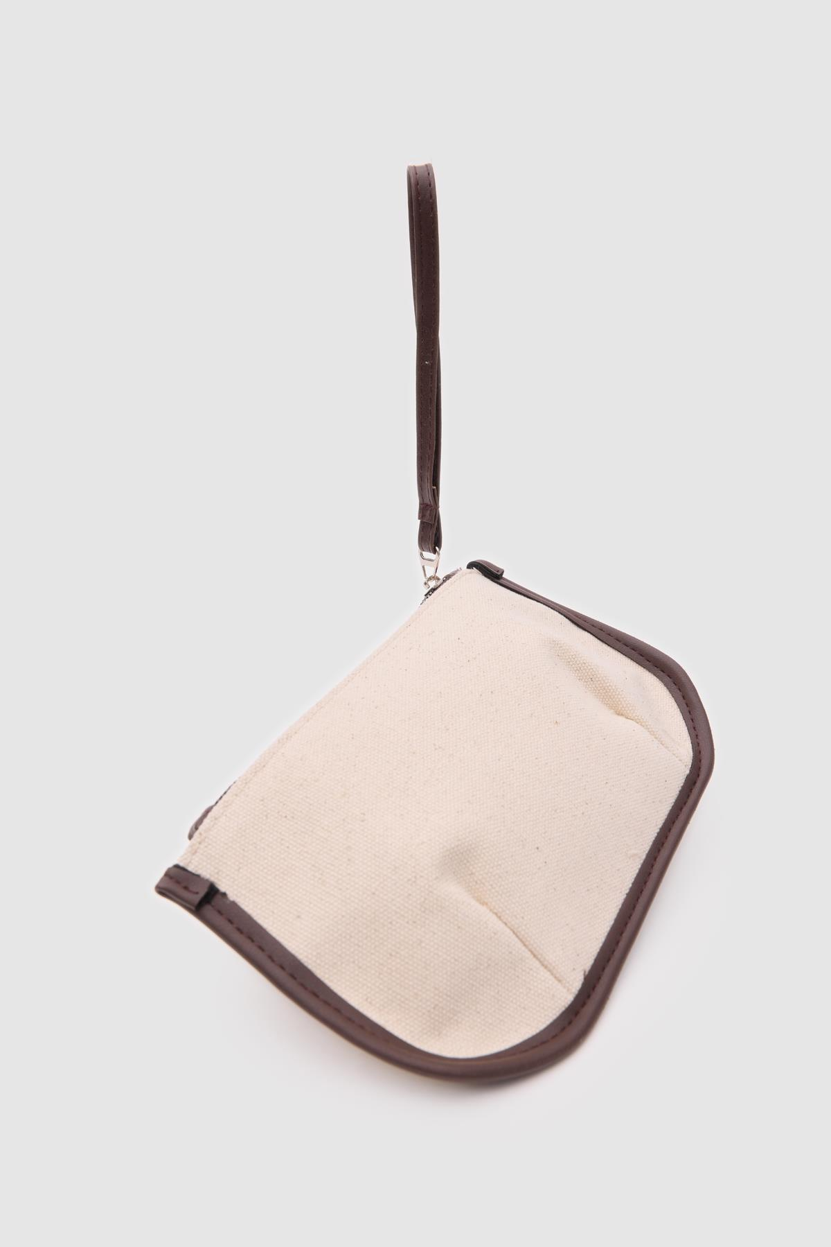 Papi Kanvas Clutch Cüzdan Kahve
