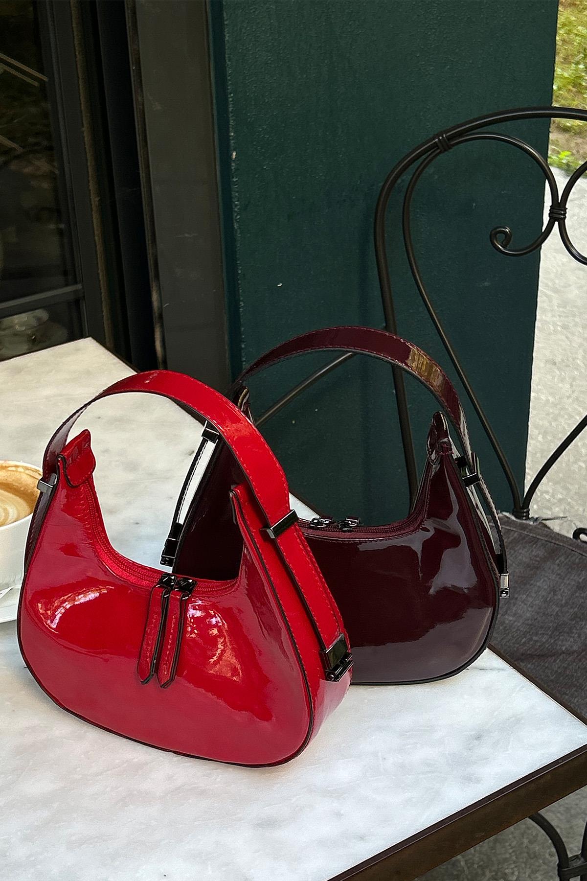 Rugan Baget Çanta Cherry Kırmızı