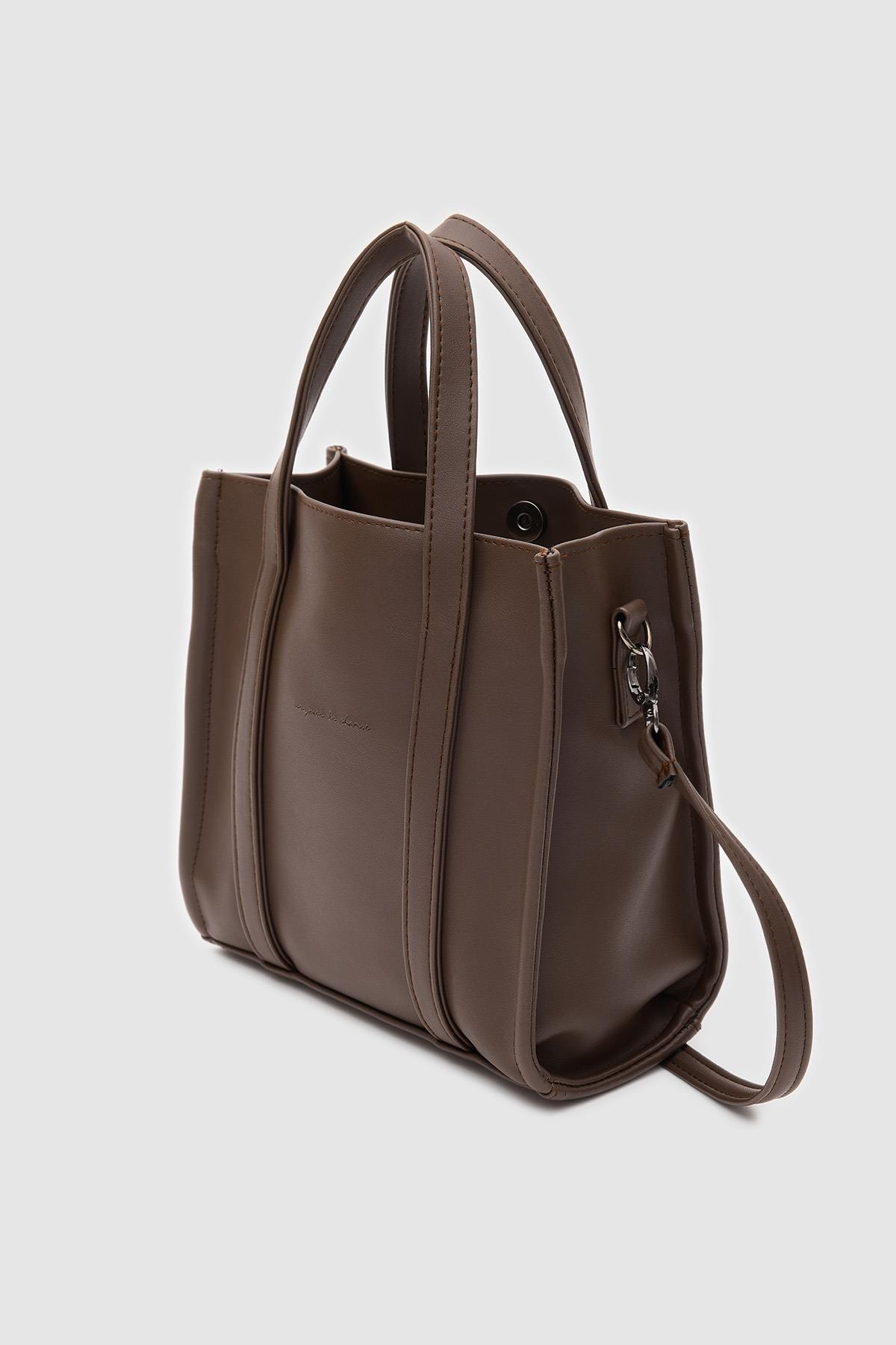 Suni Deri Medium Tote Bag Glenn Acı Kahve