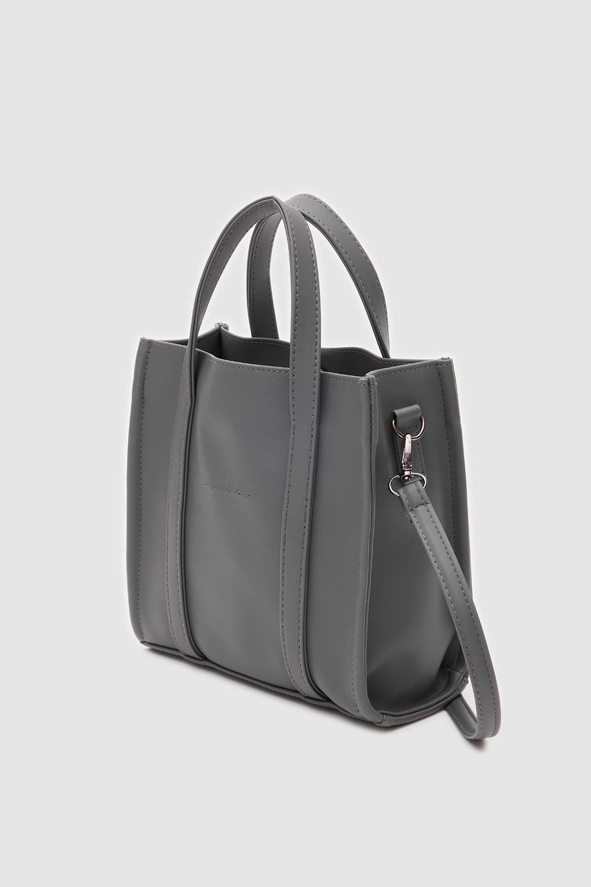 Suni Deri Medium Tote Bag Glenn Antrasit