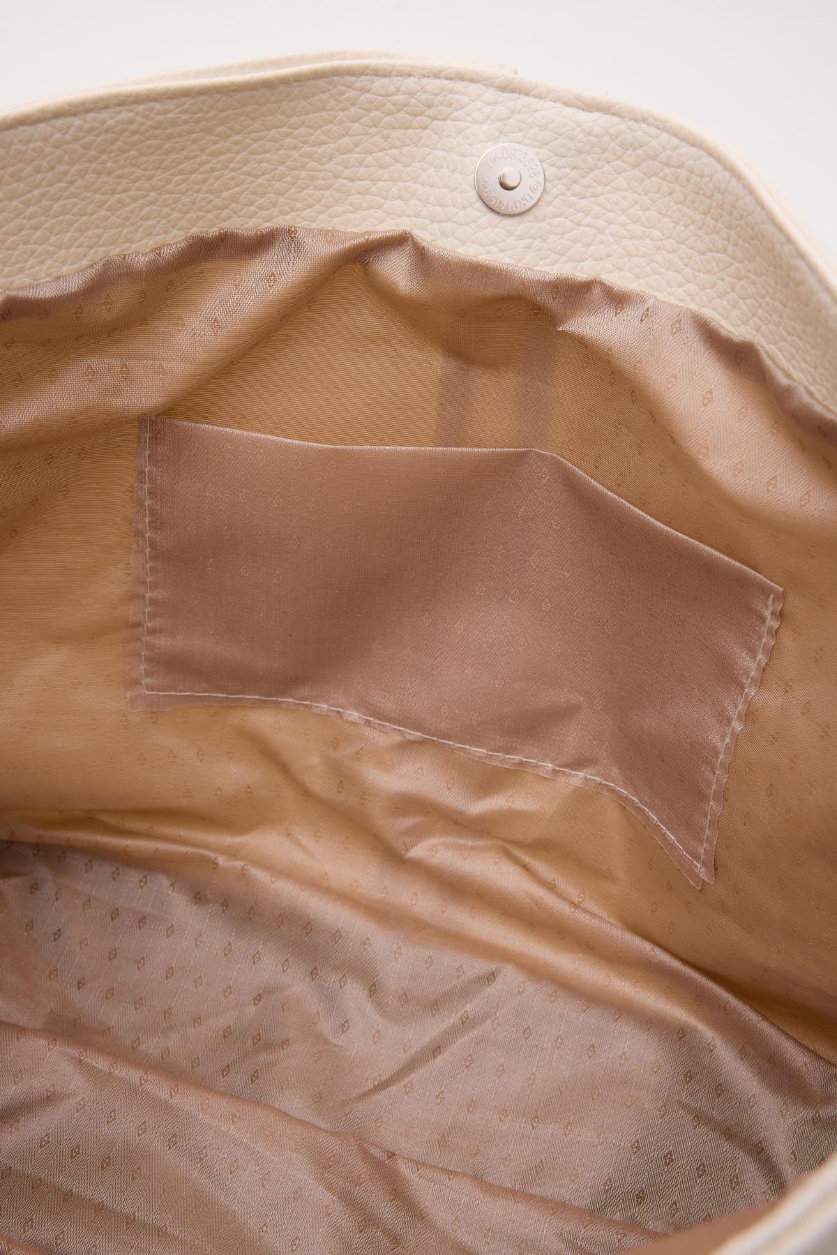 Suni Deri Omuz Çantası Agatha Beyaz