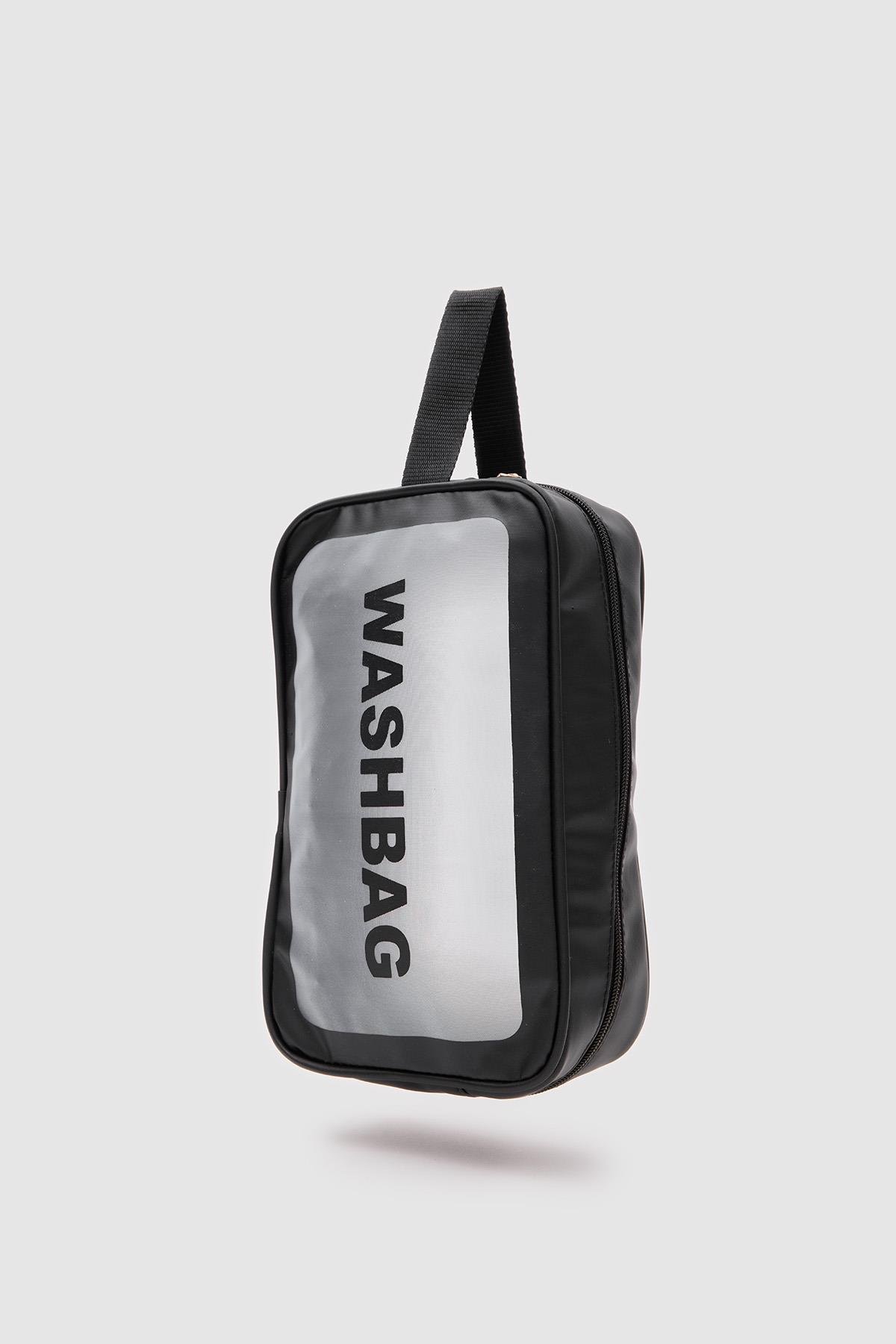 Wash Bag Su Geçirmez 3'lü Kozmetik Çantası Siyah