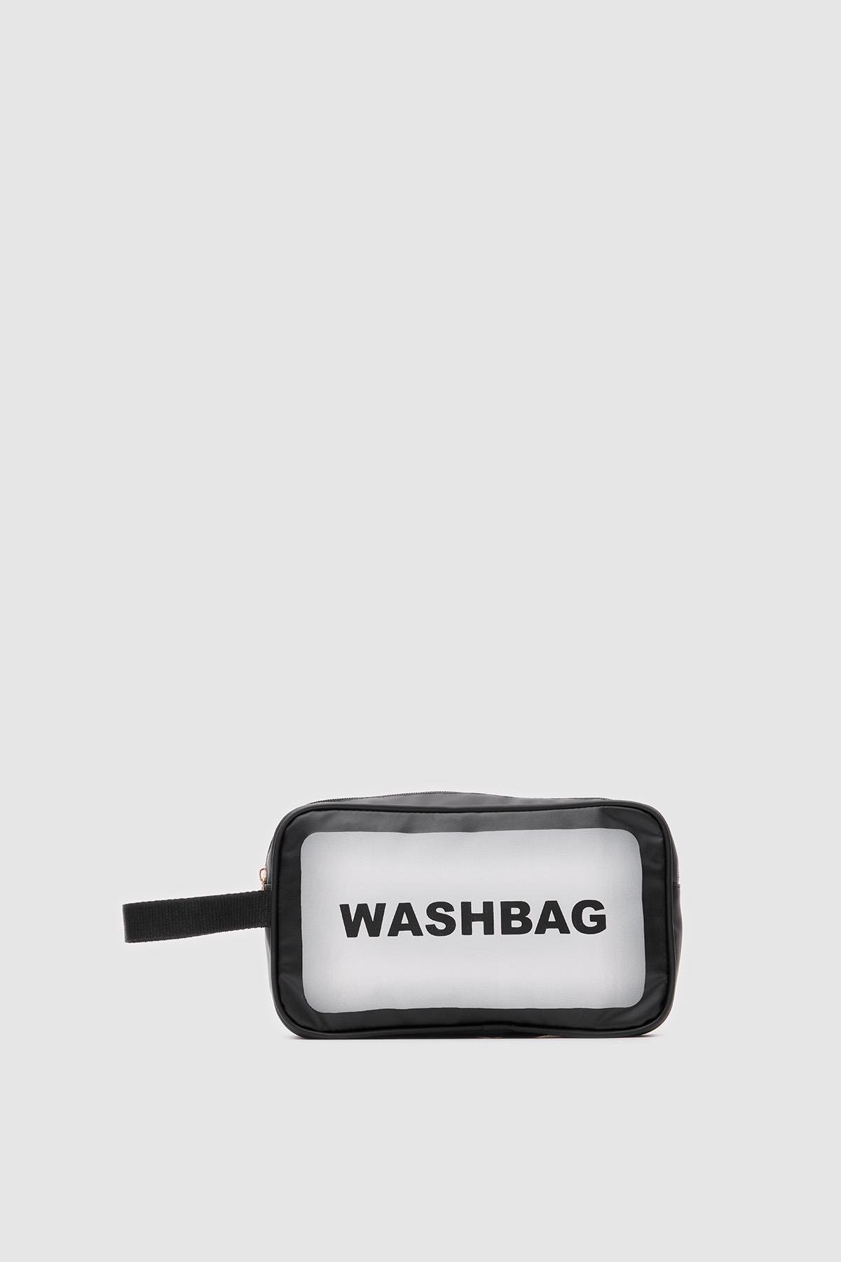 Wash Bag Su Geçirmez 3'lü Kozmetik Çantası Siyah