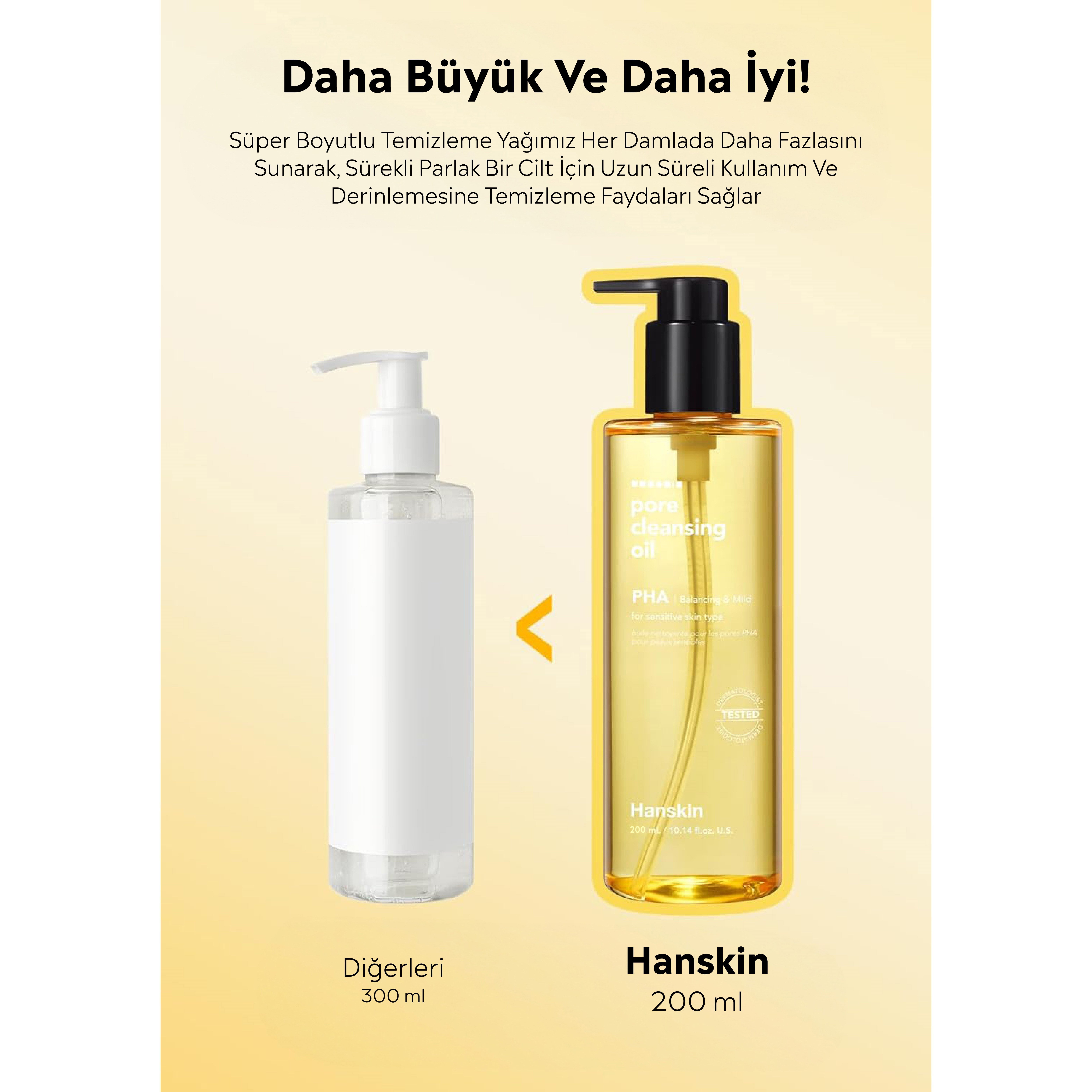  Hanskin Pore Cleansing Oil PHA-Hassas ve Toleranssız Ciltler/Gözenek ve Makyaj Temizleme Yağı[200ml]