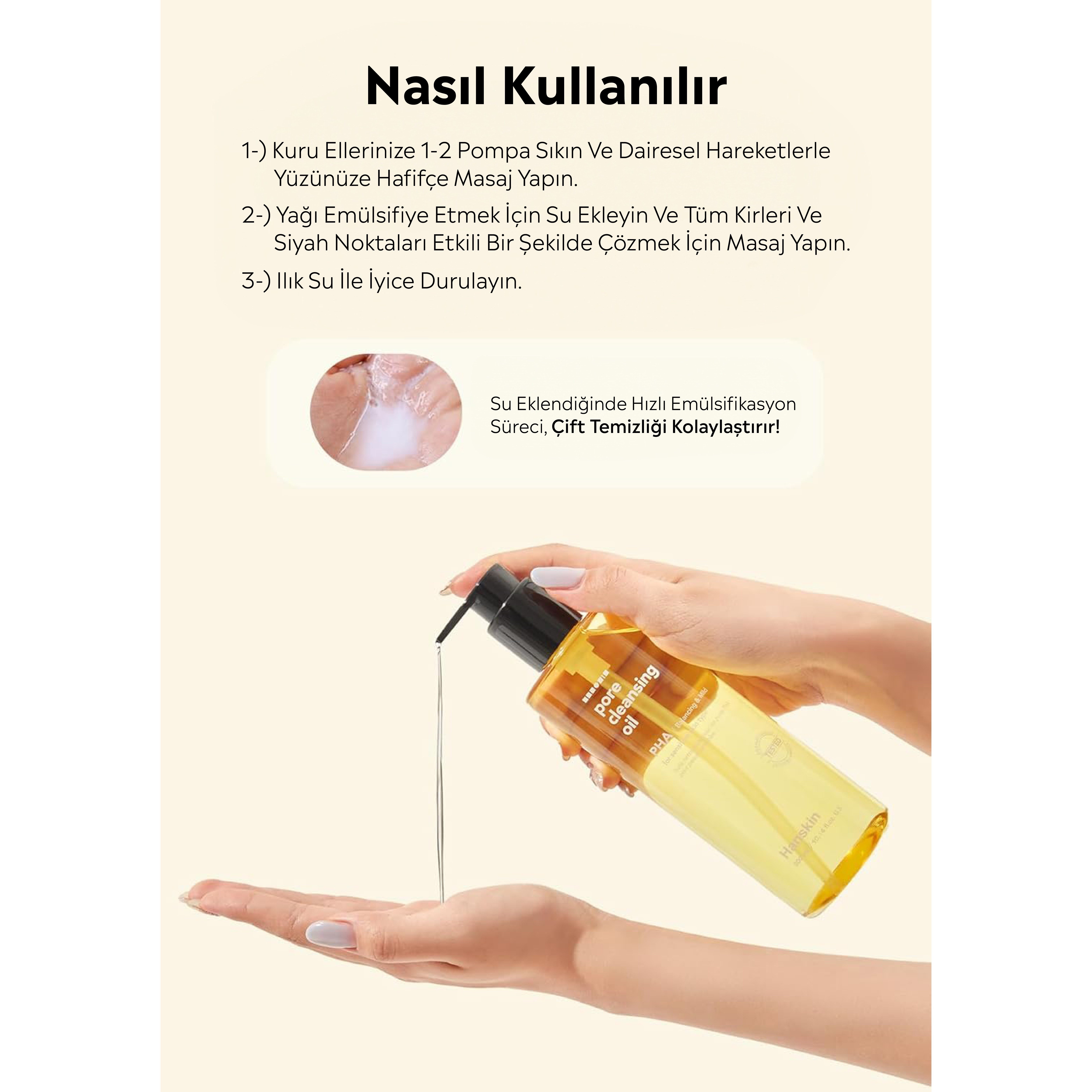  Hanskin Pore Cleansing Oil PHA-Hassas ve Toleranssız Ciltler/Gözenek ve Makyaj Temizleme Yağı[200ml]