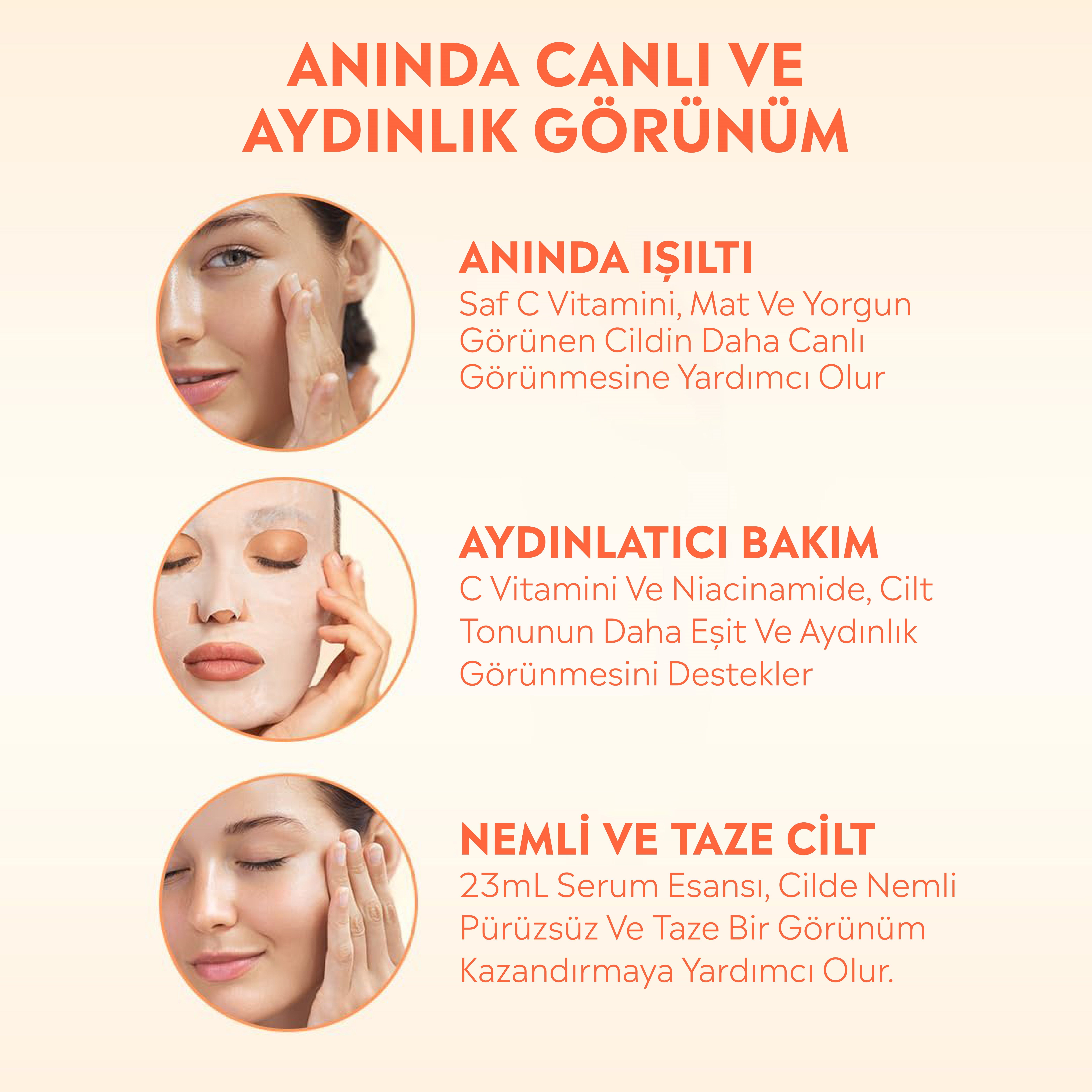 Hanskin 5'li Vitamin C Glow Brightening Serum Sheet Mask