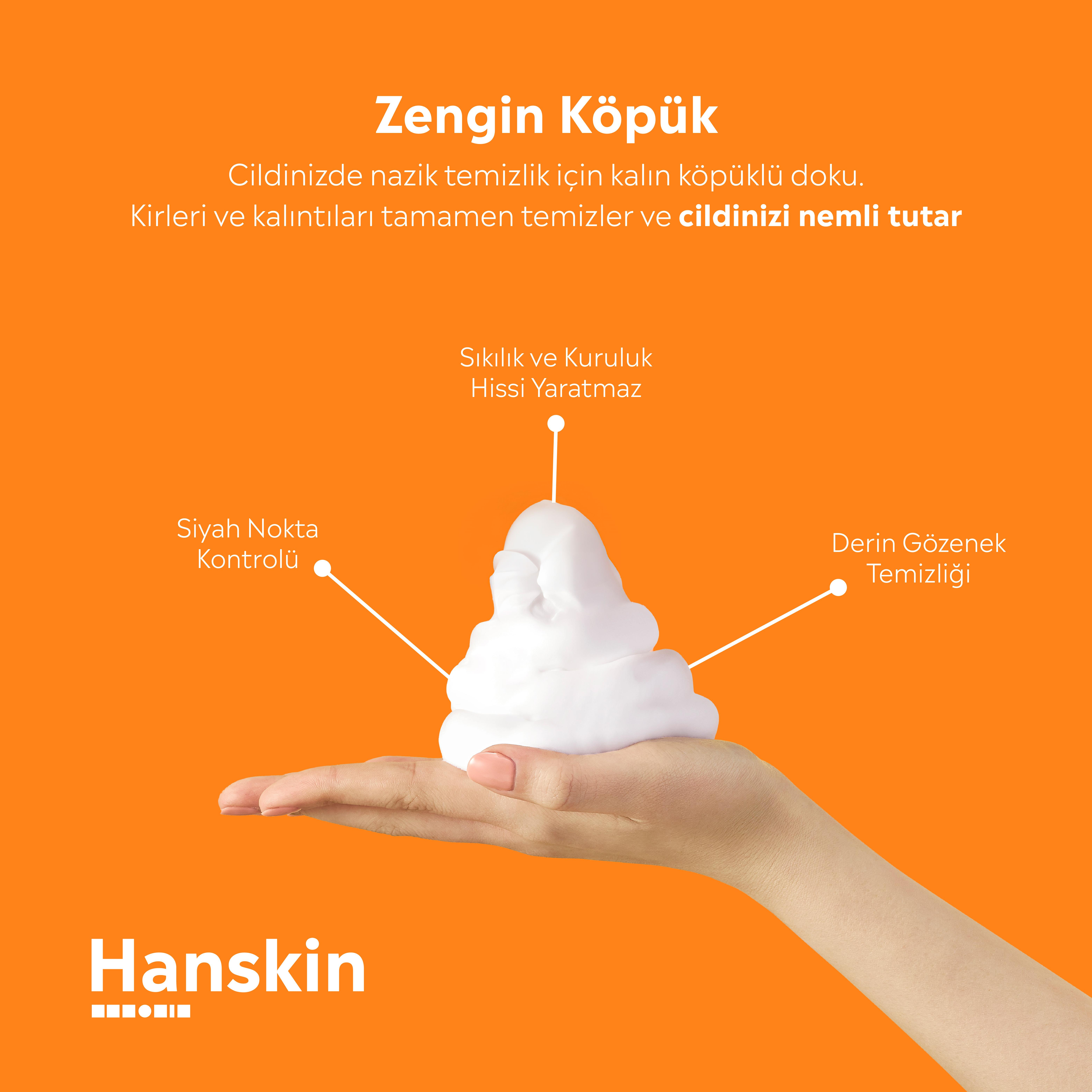Hanskin Cleansing Foam Blackhead-Yüz Yıkama Köpüğü/Siyah Nokta Karşıtı/Tüm Cilt Tipleri için 120ml
