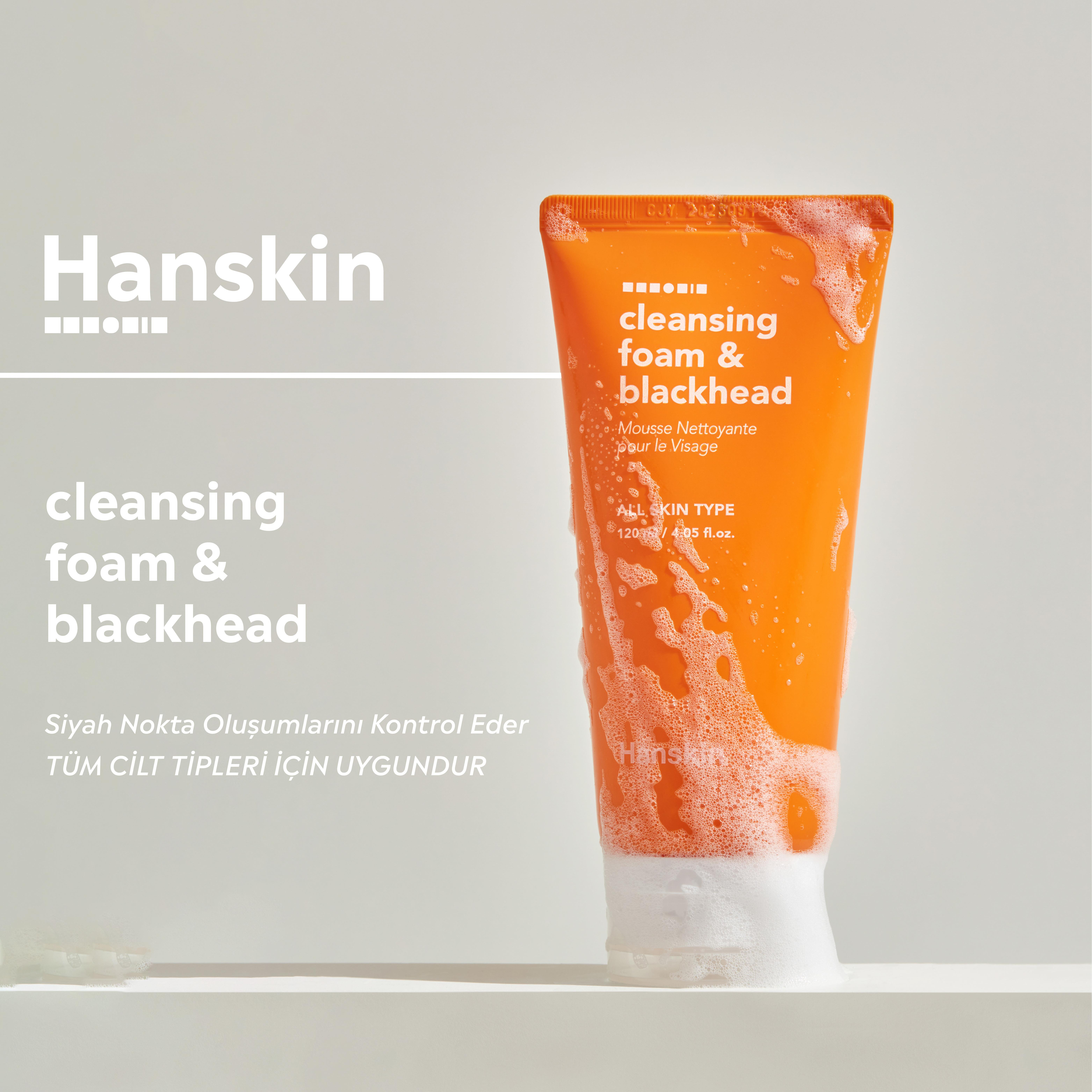 Hanskin Cleansing Foam Blackhead-Yüz Yıkama Köpüğü/Siyah Nokta Karşıtı/Tüm Cilt Tipleri için 120ml