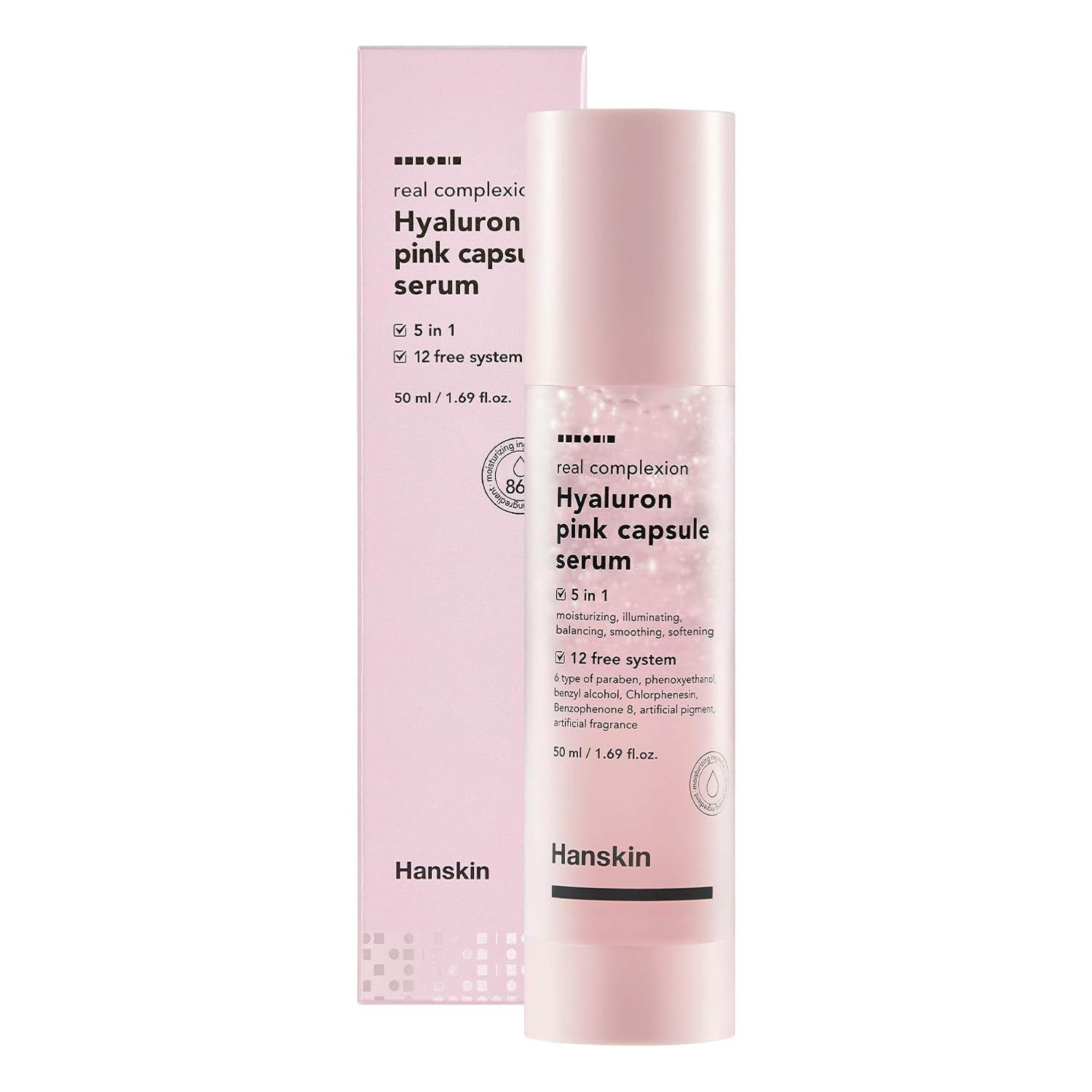 Hanskin Hyaluron Pink Capsule Serum-Pembe Yağ Kapsüllü Serum-(Nemlendirir,Pürüzsüzleştirir) [50 ml ]