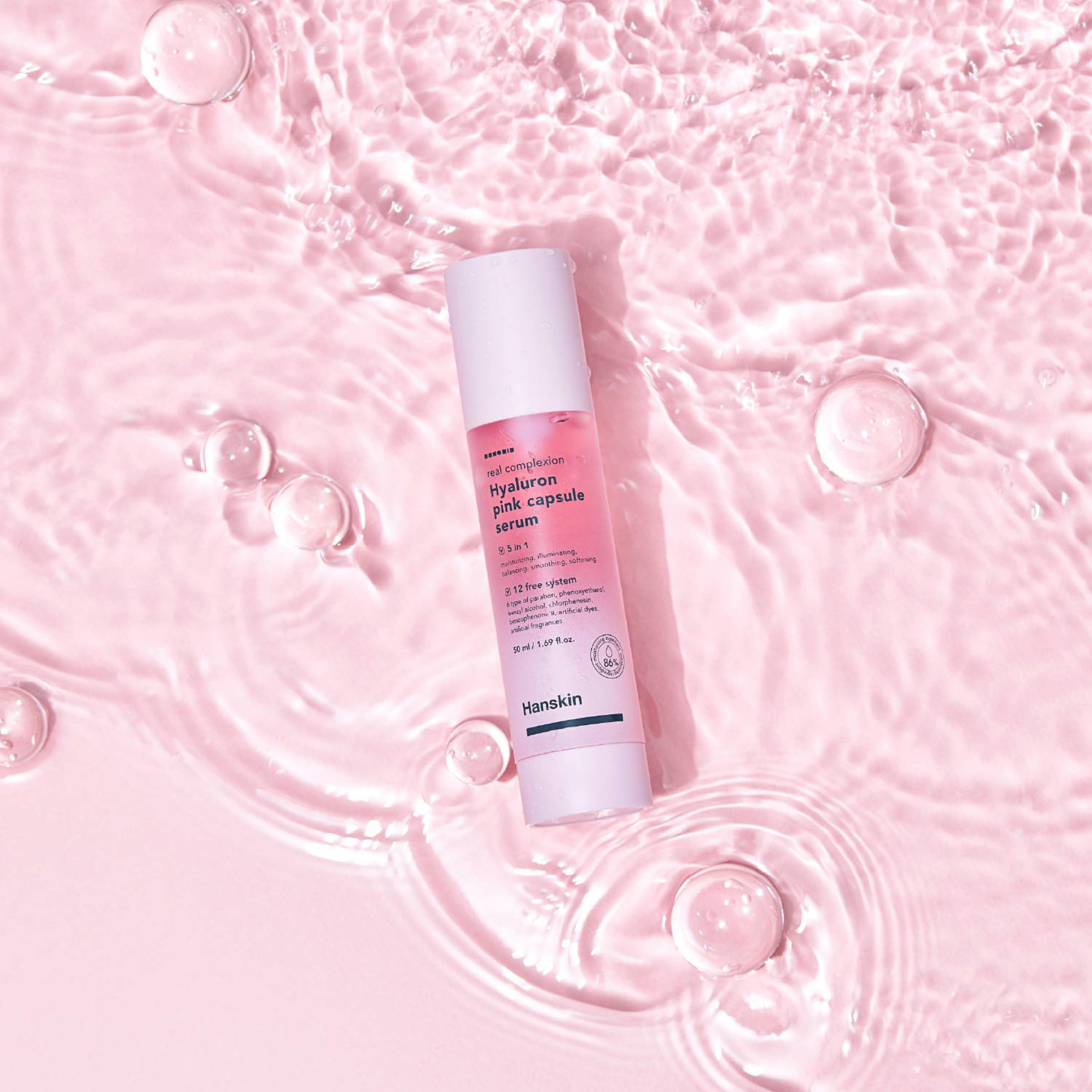 Hanskin Hyaluron Pink Capsule Serum-Pembe Yağ Kapsüllü Serum-(Nemlendirir,Pürüzsüzleştirir) [50 ml ]