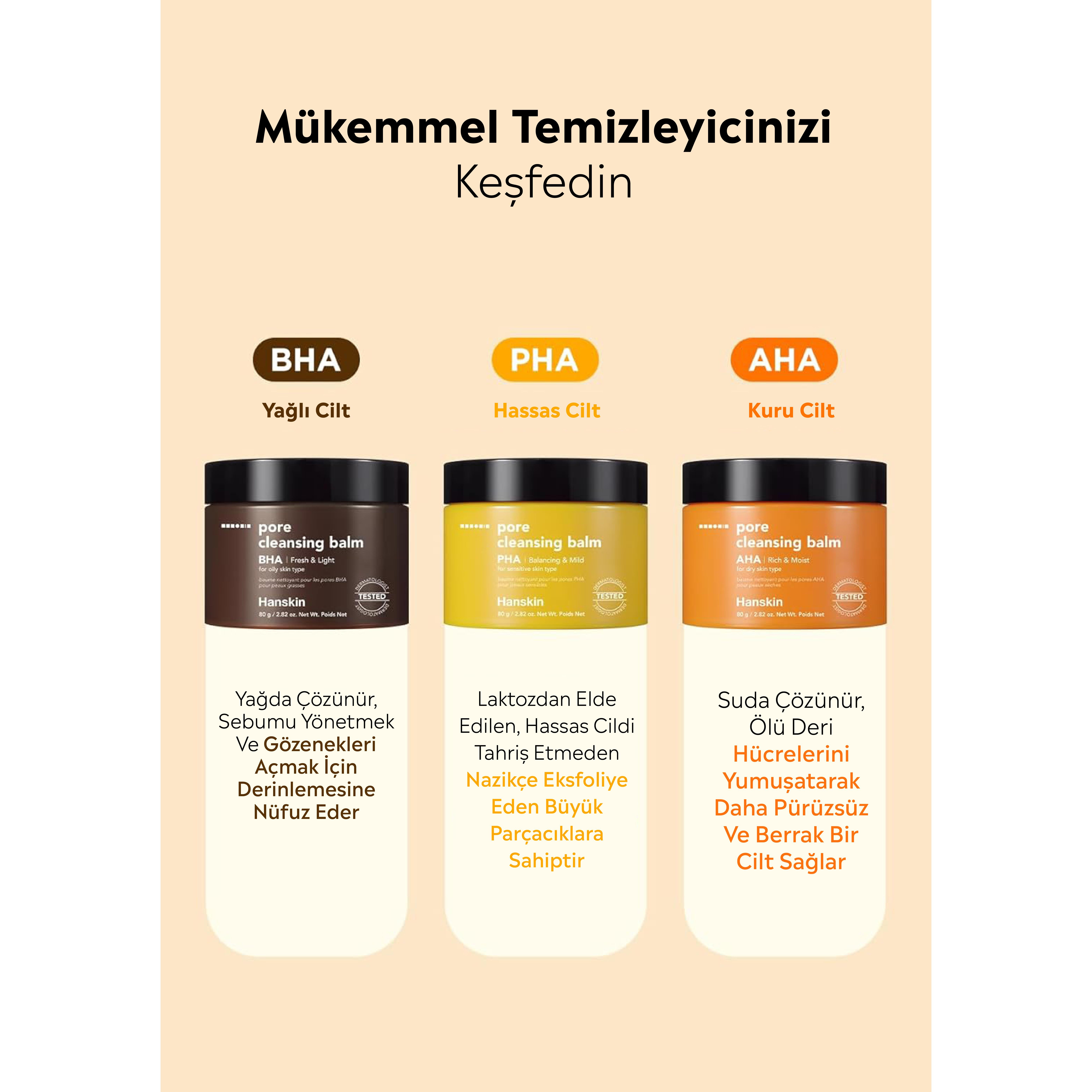 Hanskin Pore Cleansing Balm AHA- Kuru Ciltler/Gözenek Ve Makyaj Temizleme Balmı [ 80 g ]