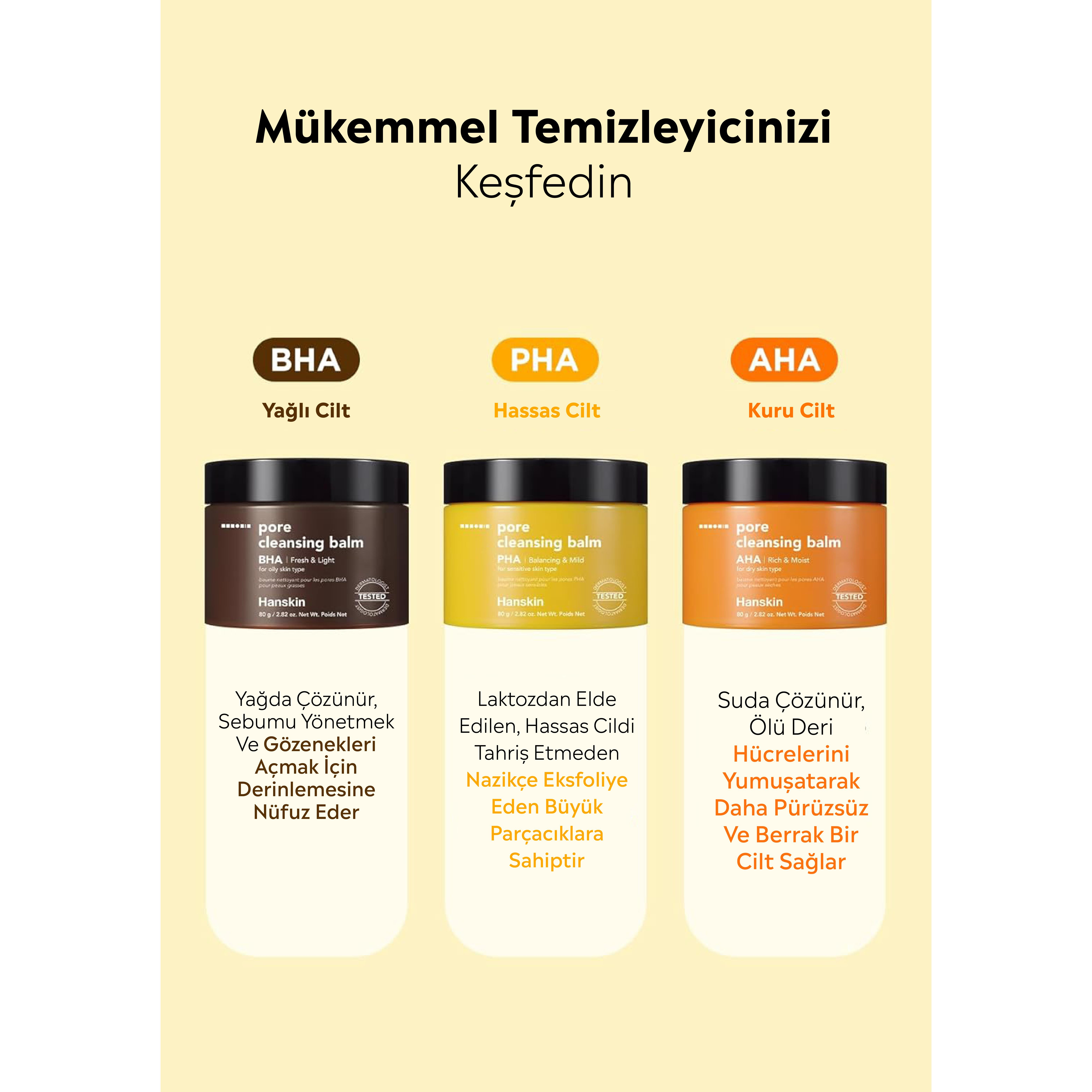 Hanskin Pore Cleansing Balm PHA-Hassas Ve Toleranssız Ciltler/Gözenek Ve Makyaj Temizleme Balmı [80g