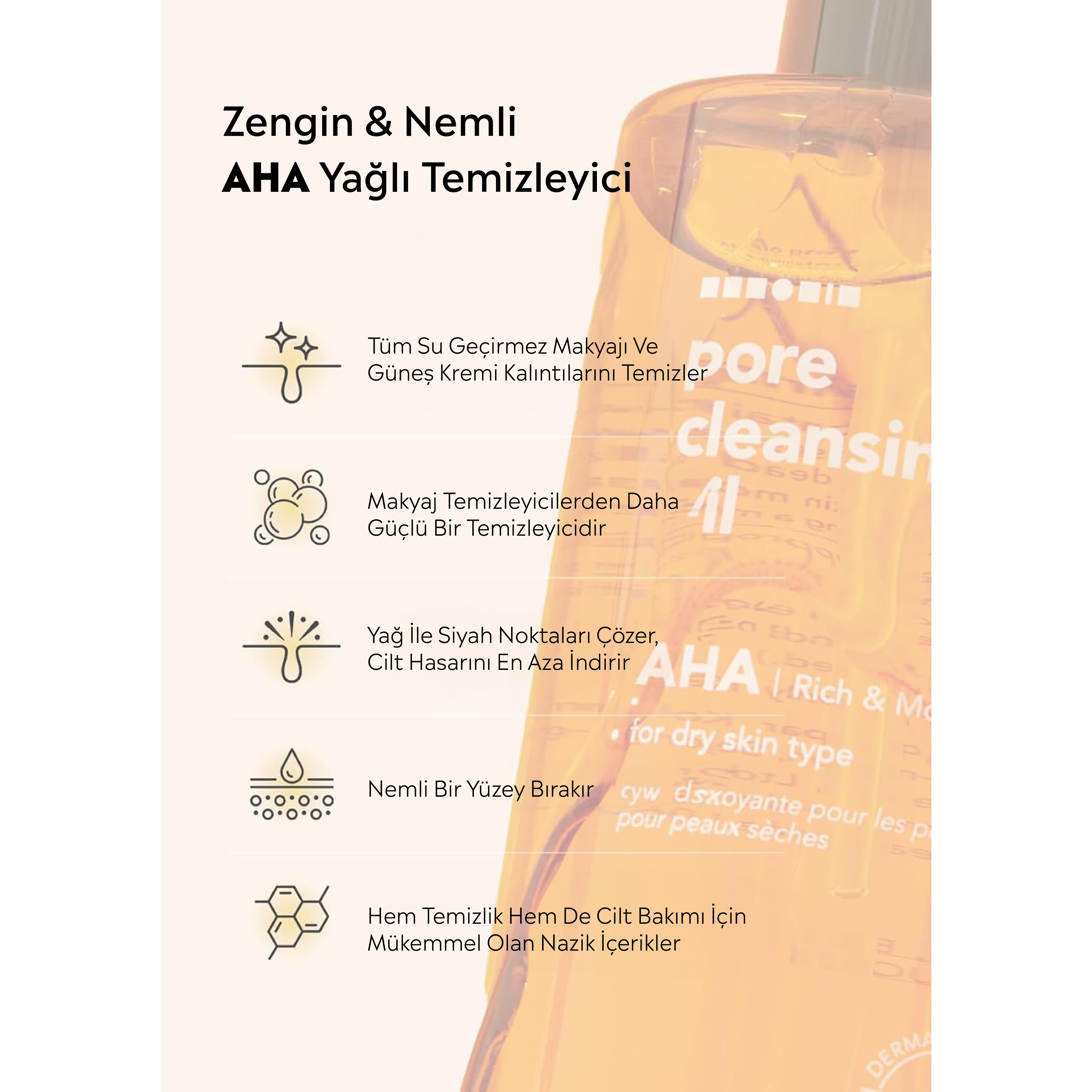 Hanskin Pore Cleansing Oil AHA - Kuru Ciltler İçin Gözenek ve Makyaj Temizleme Yağı Seyehat Boy [30 ml]