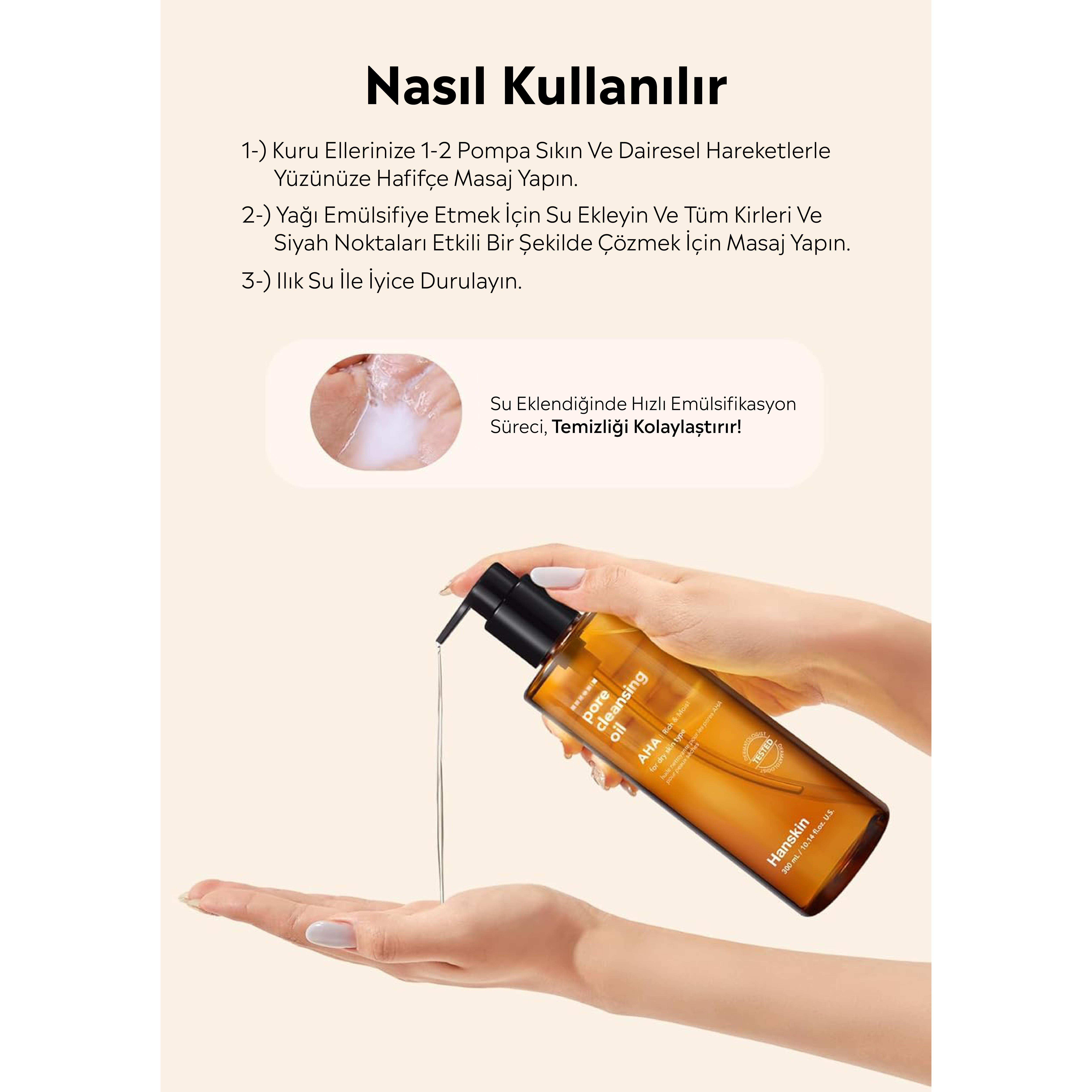 Hanskin Pore Cleansing Oil AHA - Kuru Ciltler İçin Gözenek ve Makyaj Temizleme Yağı Seyehat Boy [30 ml]