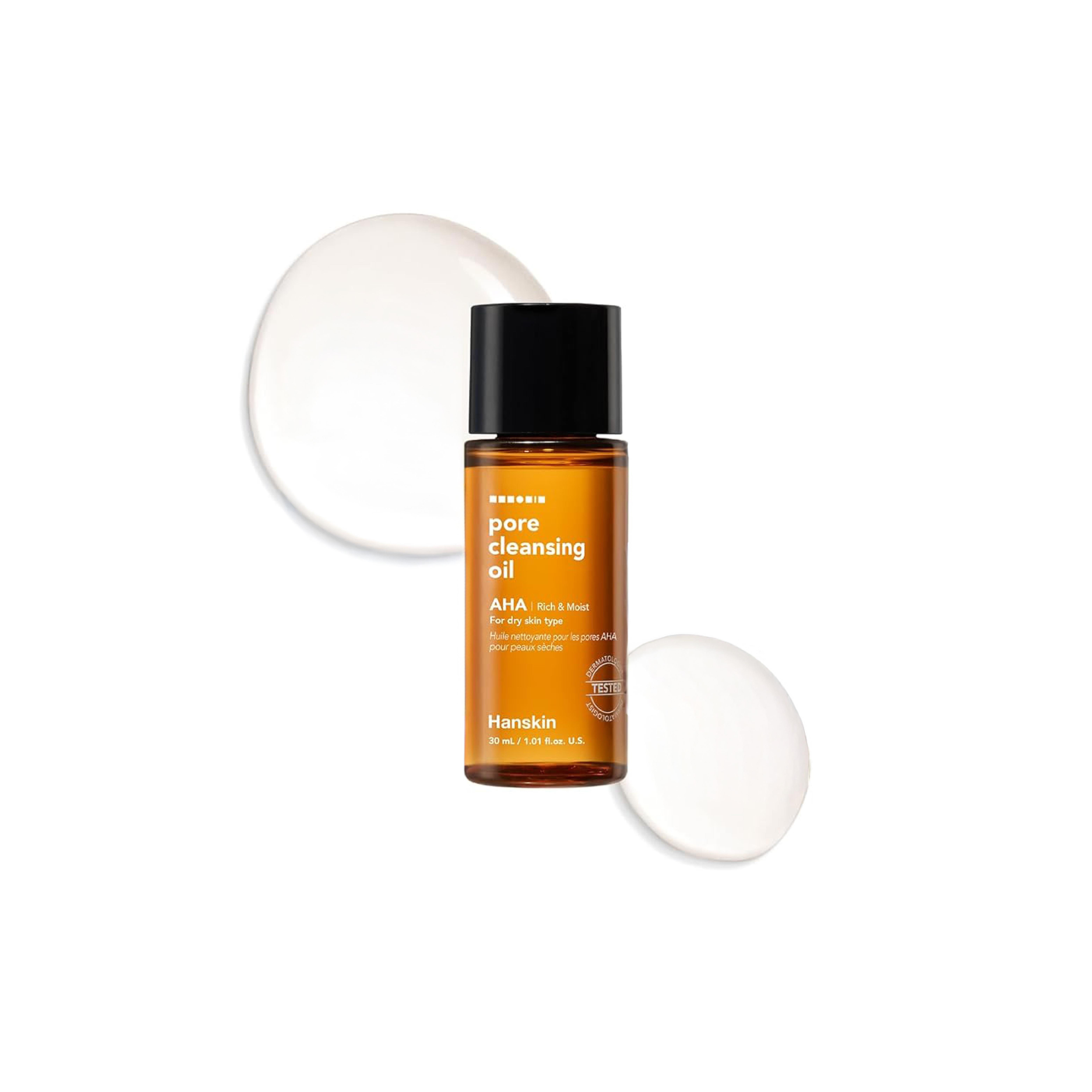 Hanskin Pore Cleansing Oil AHA - Kuru Ciltler İçin Gözenek ve Makyaj Temizleme Yağı Seyehat Boy [30 ml]