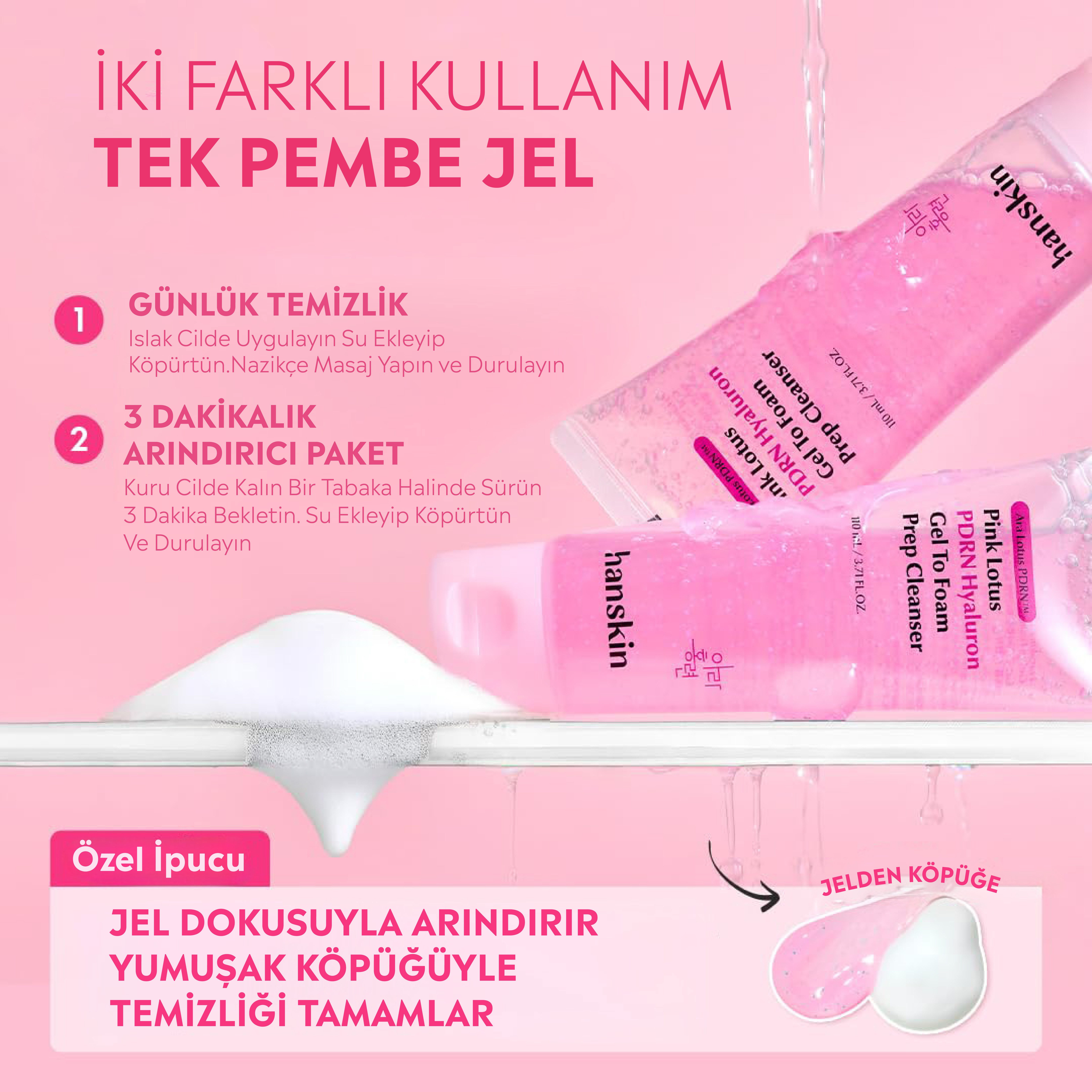 Pink Lotus PDRN Hyaluron Gel To Foam Prep Cleanser (110ml)