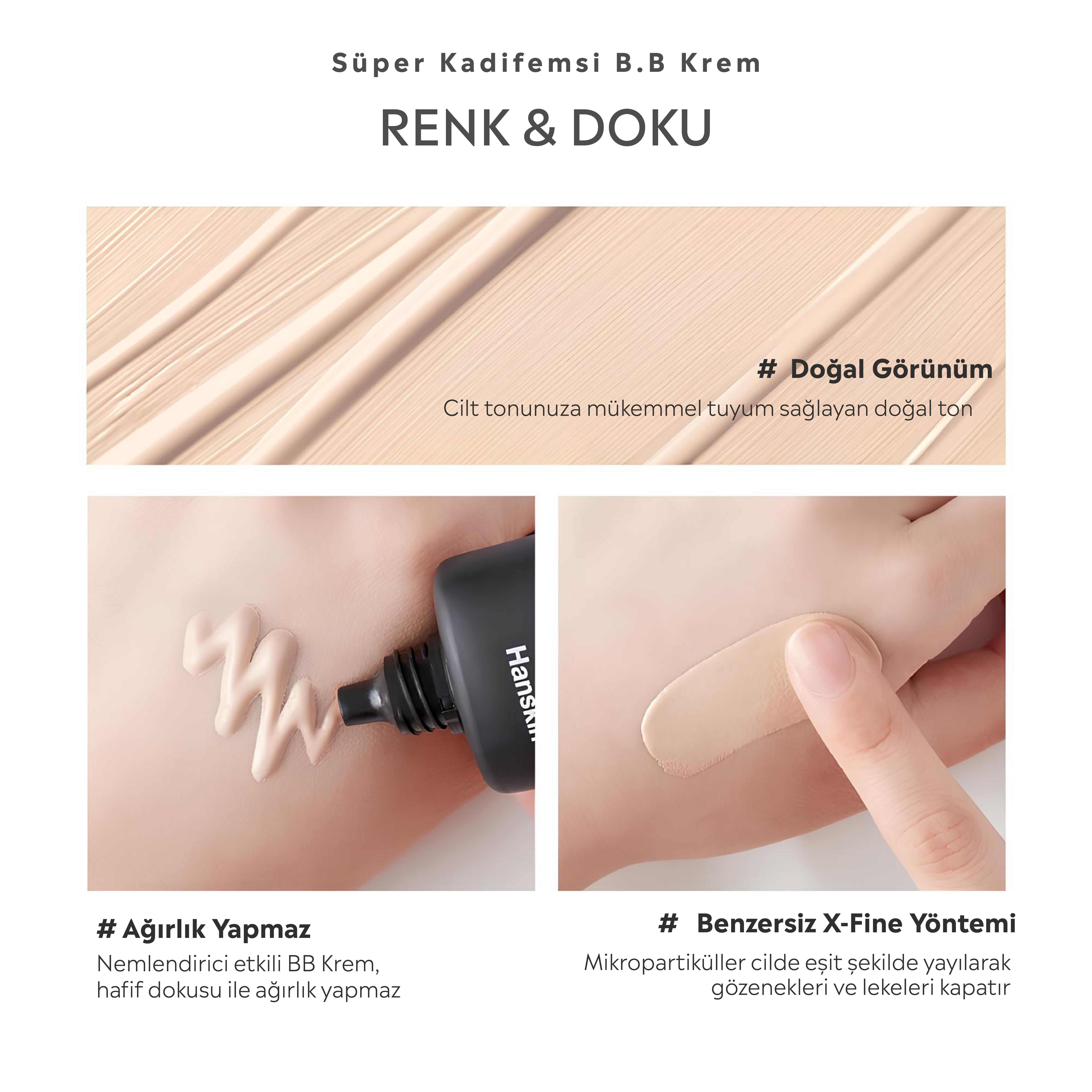 Yarı Mat Kırışıklık Karşıtı BB Krem - Kadife Bitişli