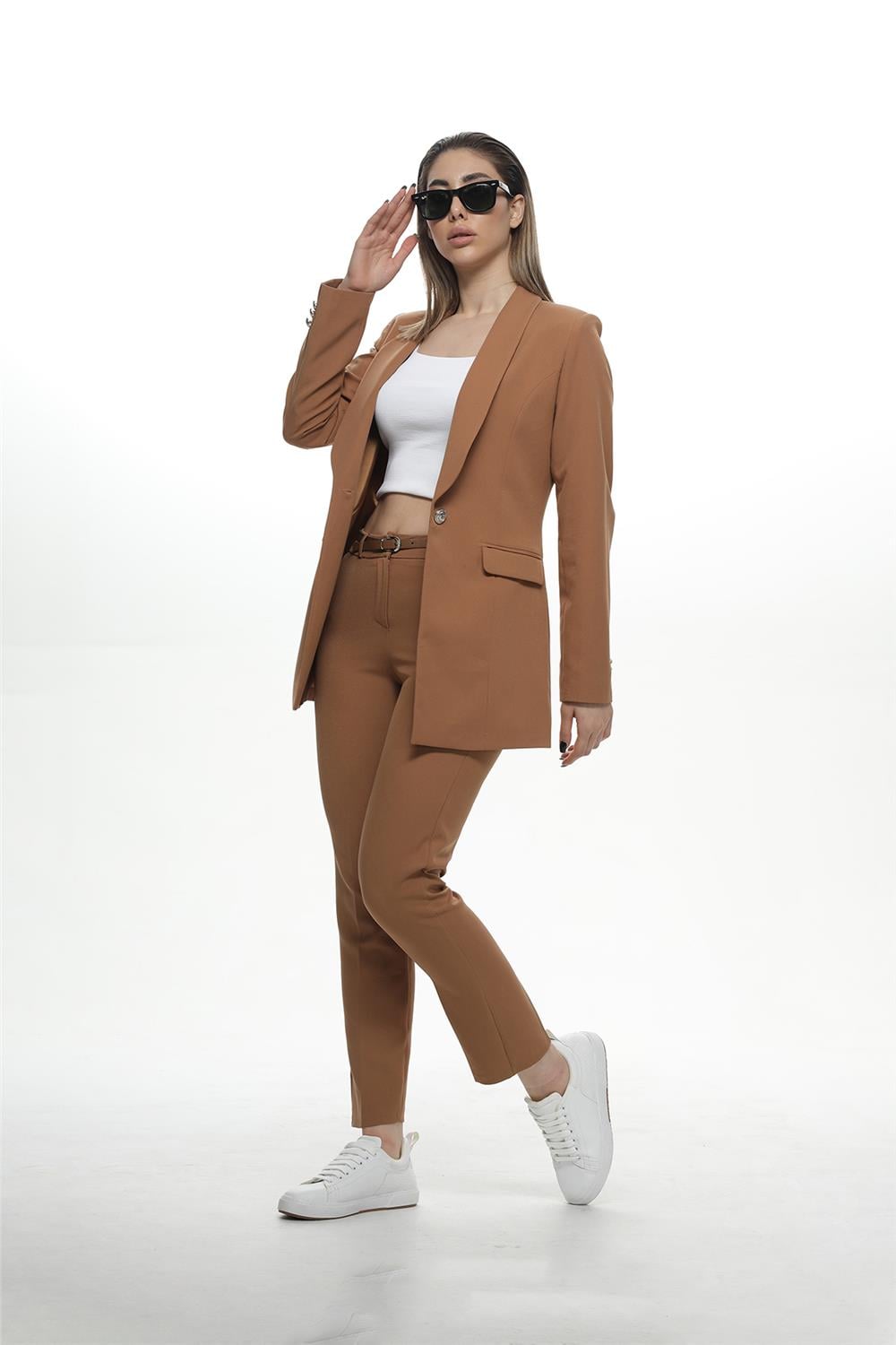 16-471 Blazer Ceketli Takım - Camel