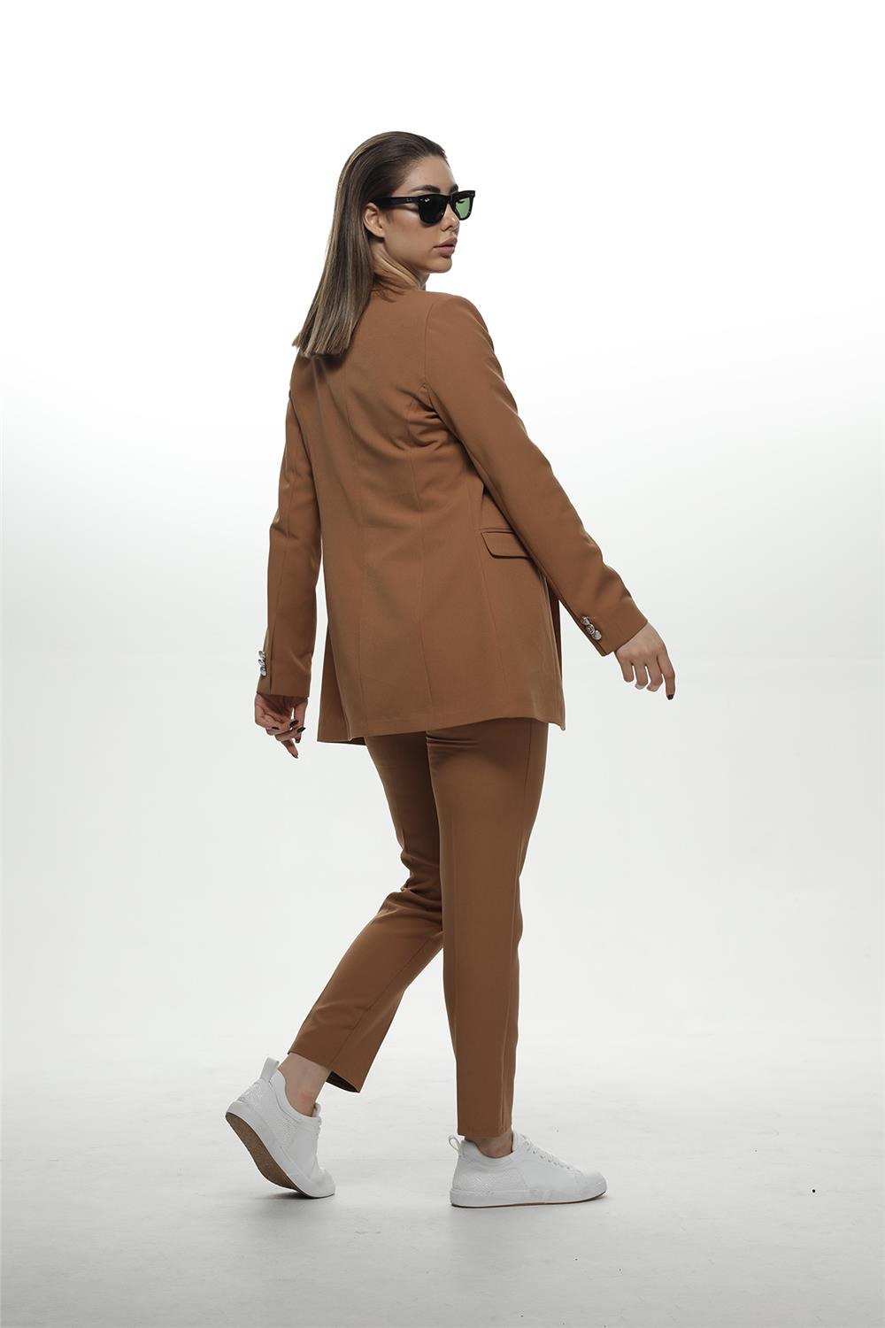 16-471 Blazer Ceketli Takım - Camel