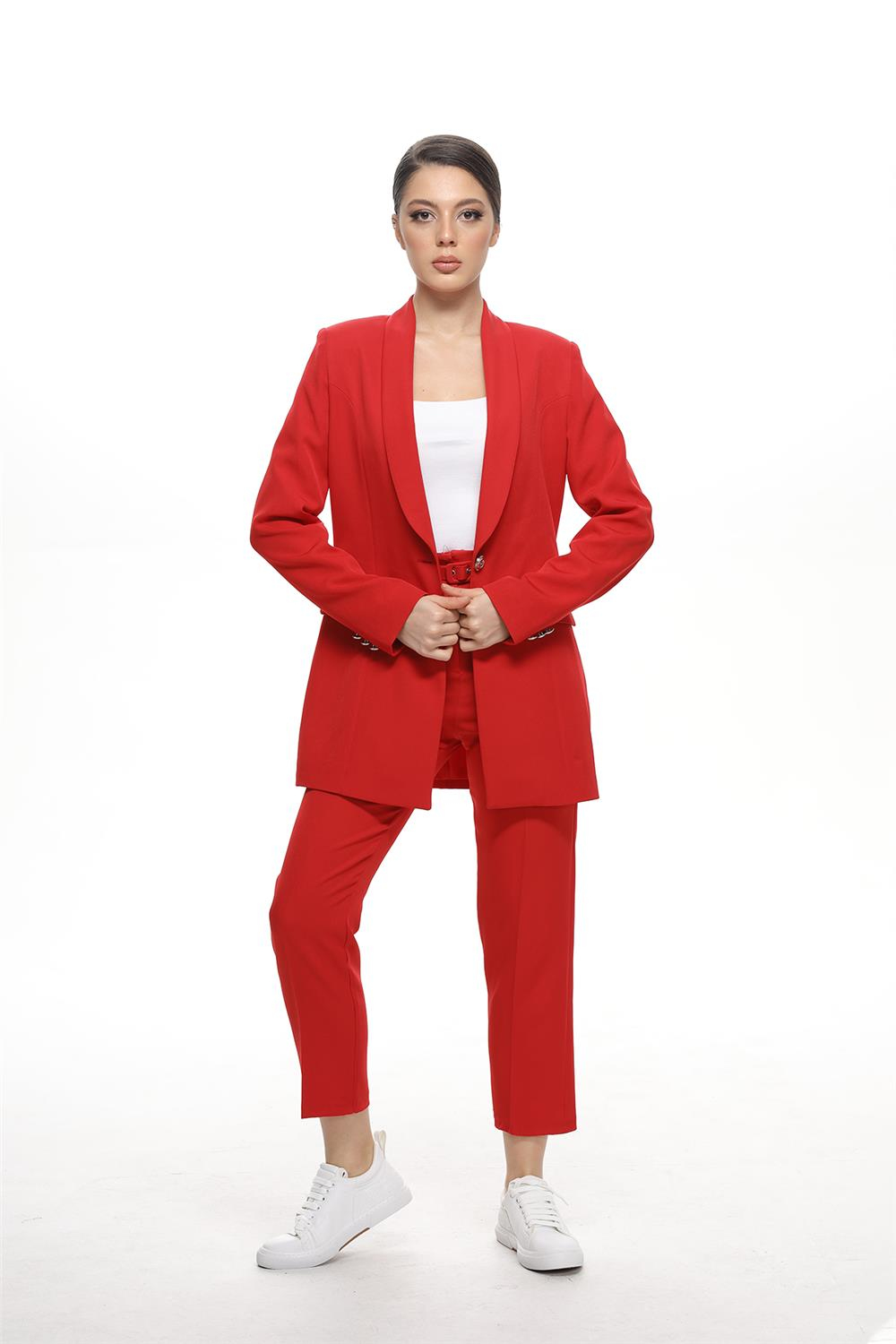 16-471 Blazer Ceketli Takım - Kırmızı